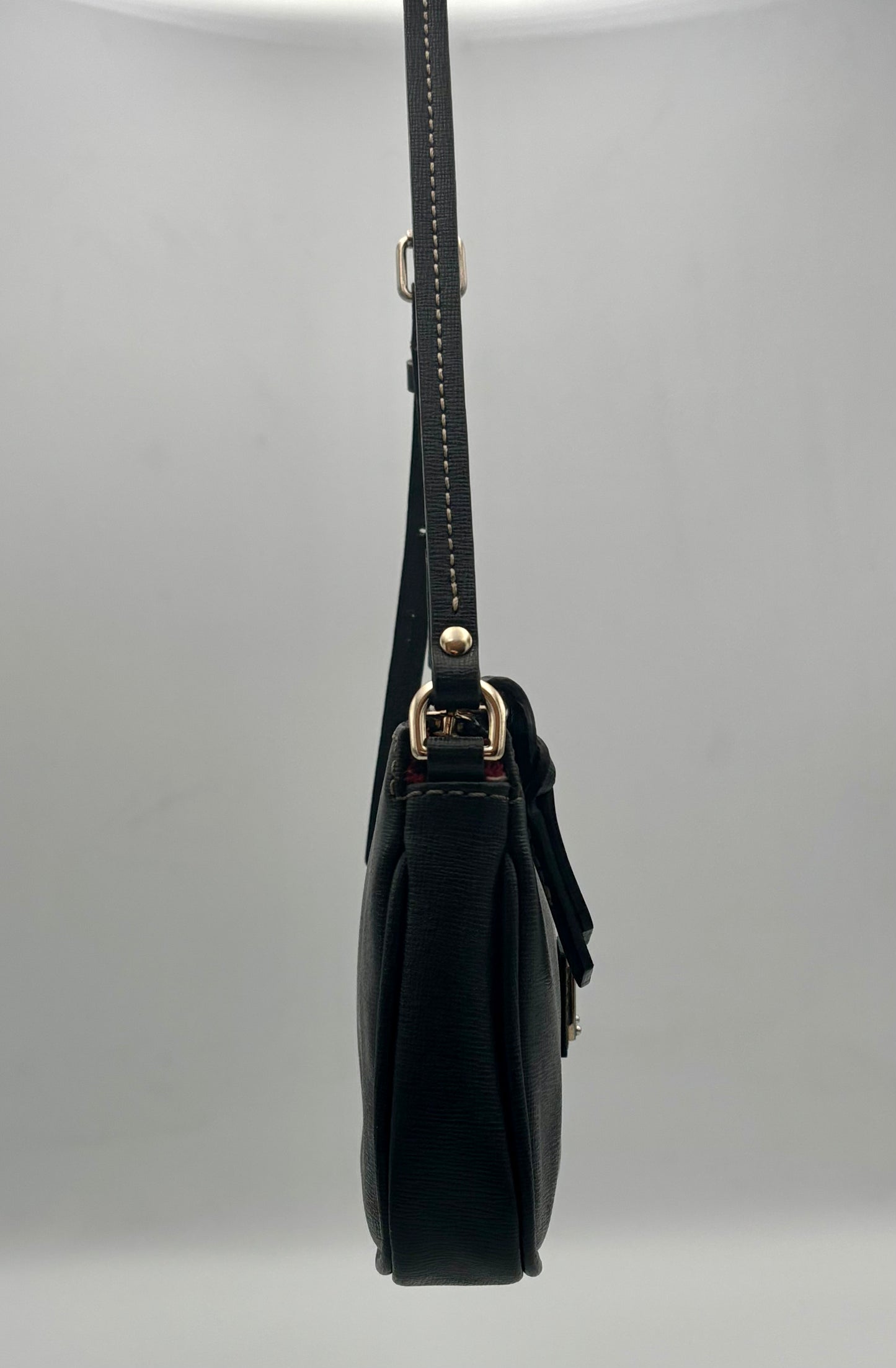Dooney & Bourke Black Leather Crossbody | Saffiano Mini Shoulder Bag | Small Designer Purse | Going Out Bag | Y2K Style