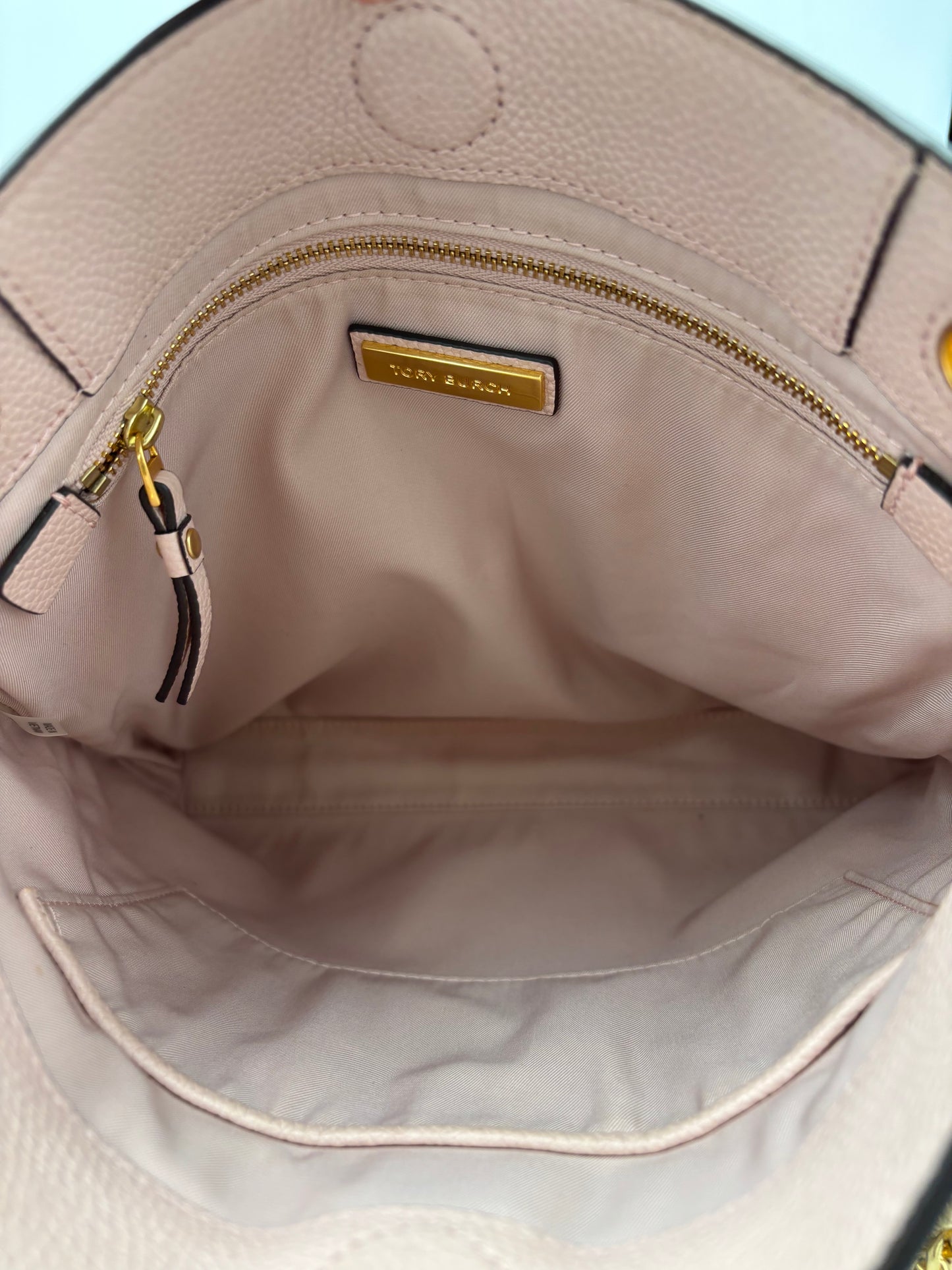 Tory Burch Everly Swingpack | Blush Pink Pebbled Leather | Gold Chain | Authentic Crossbody Bag