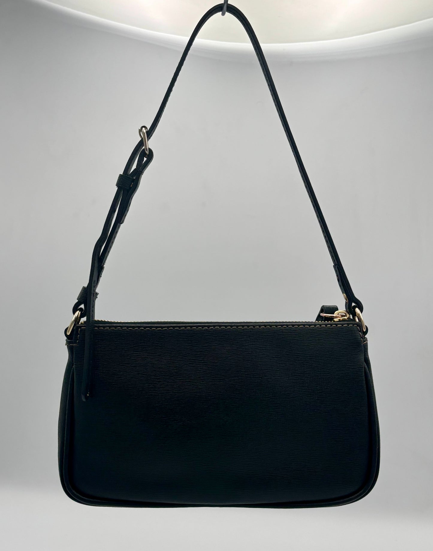 Dooney & Bourke Black Leather Crossbody | Saffiano Mini Shoulder Bag | Small Designer Purse | Going Out Bag | Y2K Style
