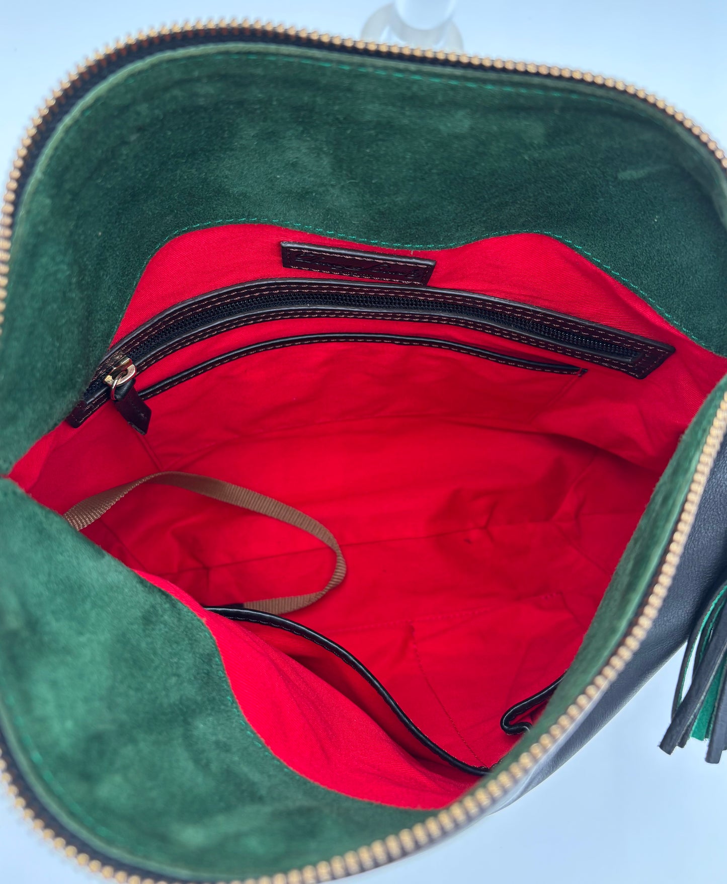 Dooney & Bourke Florentine Leather Hobo Bag | Black Twist Strap Shoulder Bag | Vintage Inspired Slouchy Purse | Tassel Zip Tote