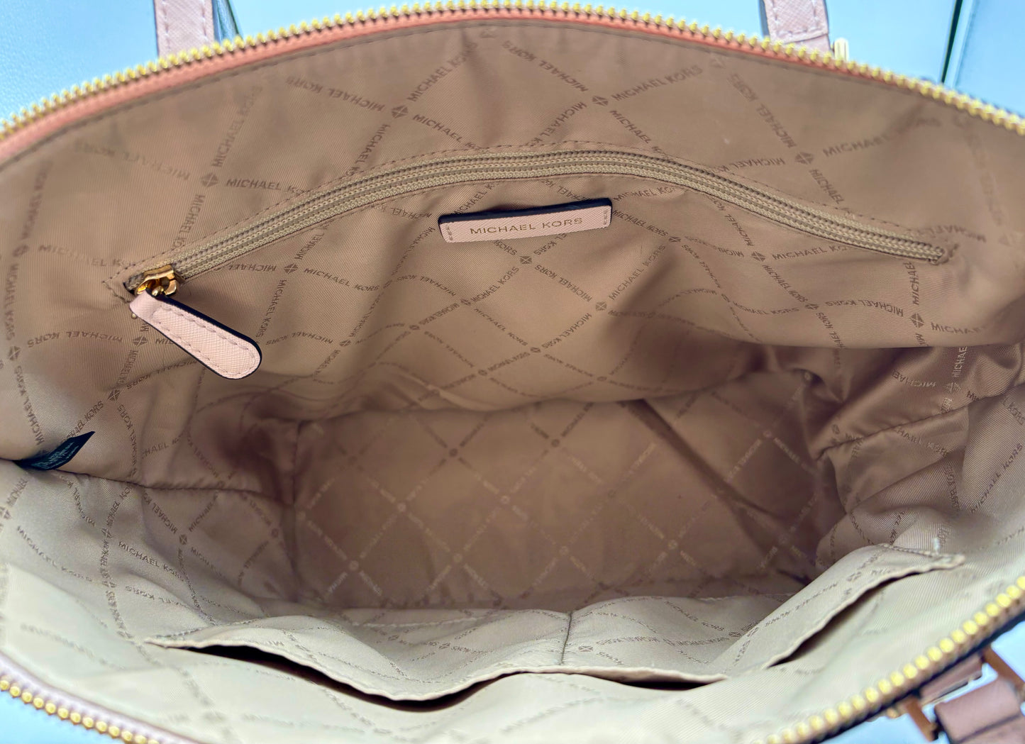 Michael Kors Jet Set Travel Tote | Blush Pink Leather Shoulder Bag | Large Everyday Work Purse | Designer Gift for Her