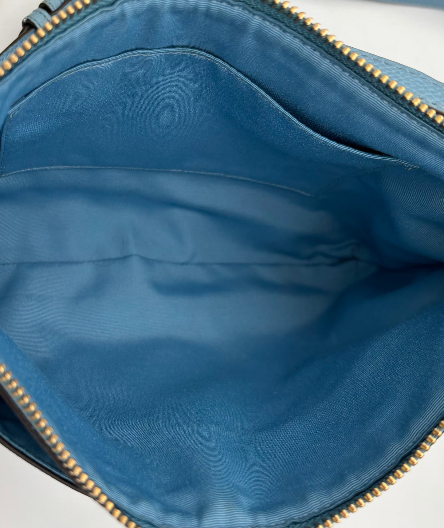 Coach Blue Leather Crossbody Bag | East West Pop Small Shoulder Purse | Minimalist Everyday Bag | F52881 | Gift for Her