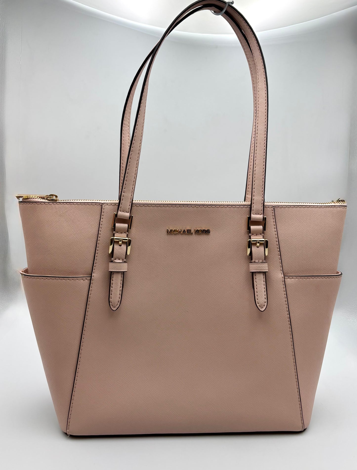 Michael Kors Jet Set Travel Tote | Blush Pink Leather Shoulder Bag | Large Everyday Work Purse | Designer Gift for Her