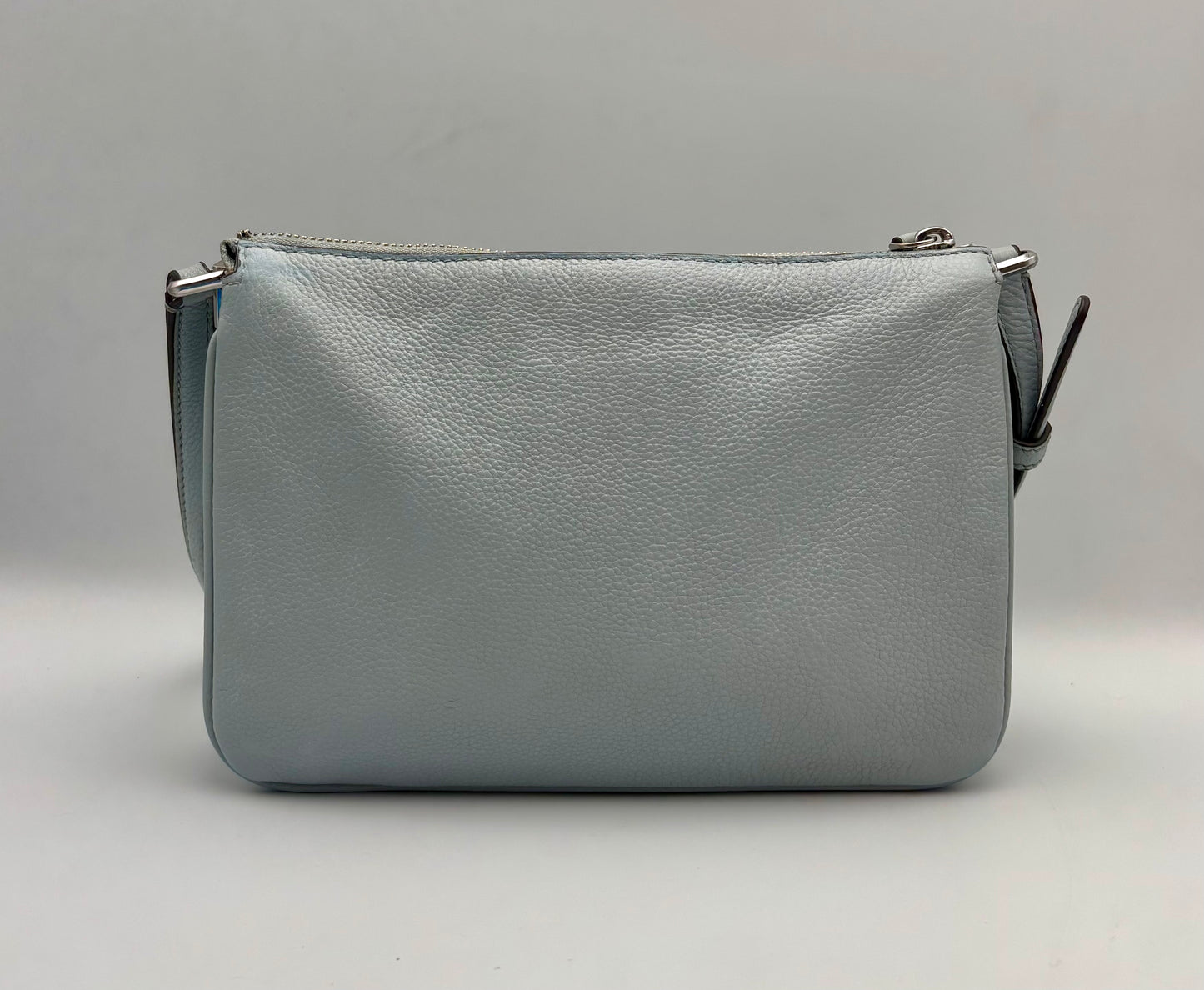Kate Spade Leather Crossbody | Blue Leila Triple Gusset | Designer Purse | Women's Pebbled Leather Bag