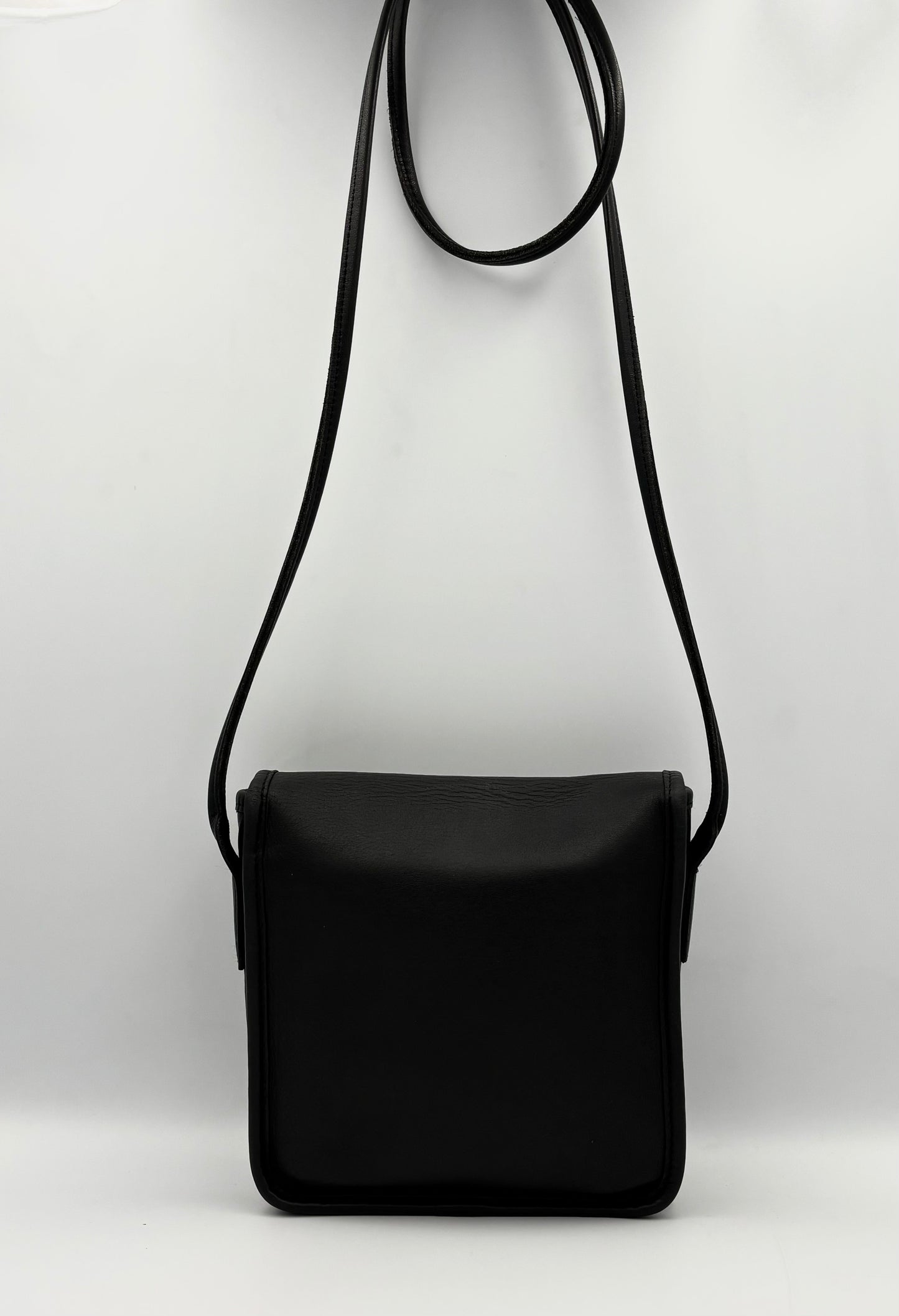 Coach 9620 Black Leather Compact Pouch | Vintage 90s Crossbody Bag | Made in USA | Minimalist Purse