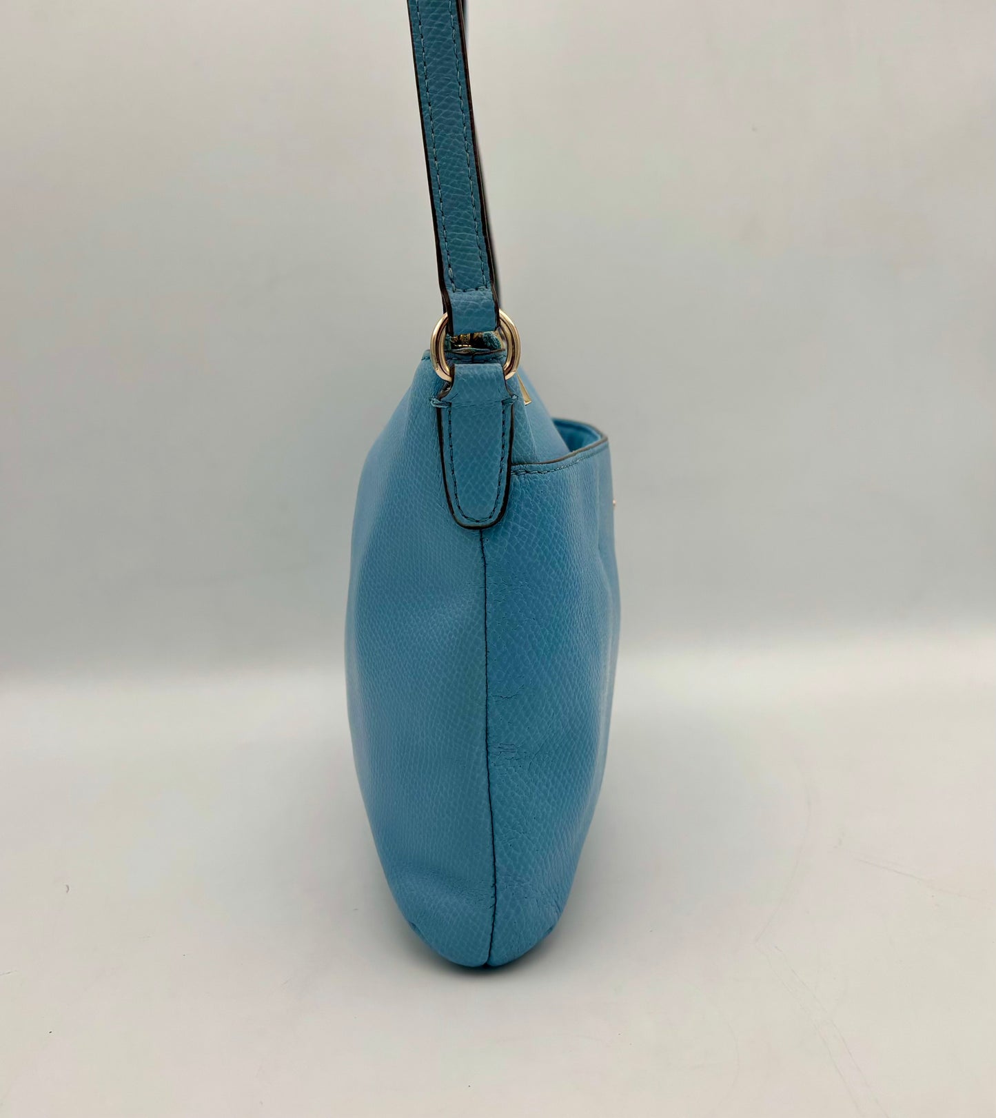 Coach Blue Leather Crossbody Bag | East West Pop Small Shoulder Purse | Minimalist Everyday Bag | F52881 | Gift for Her