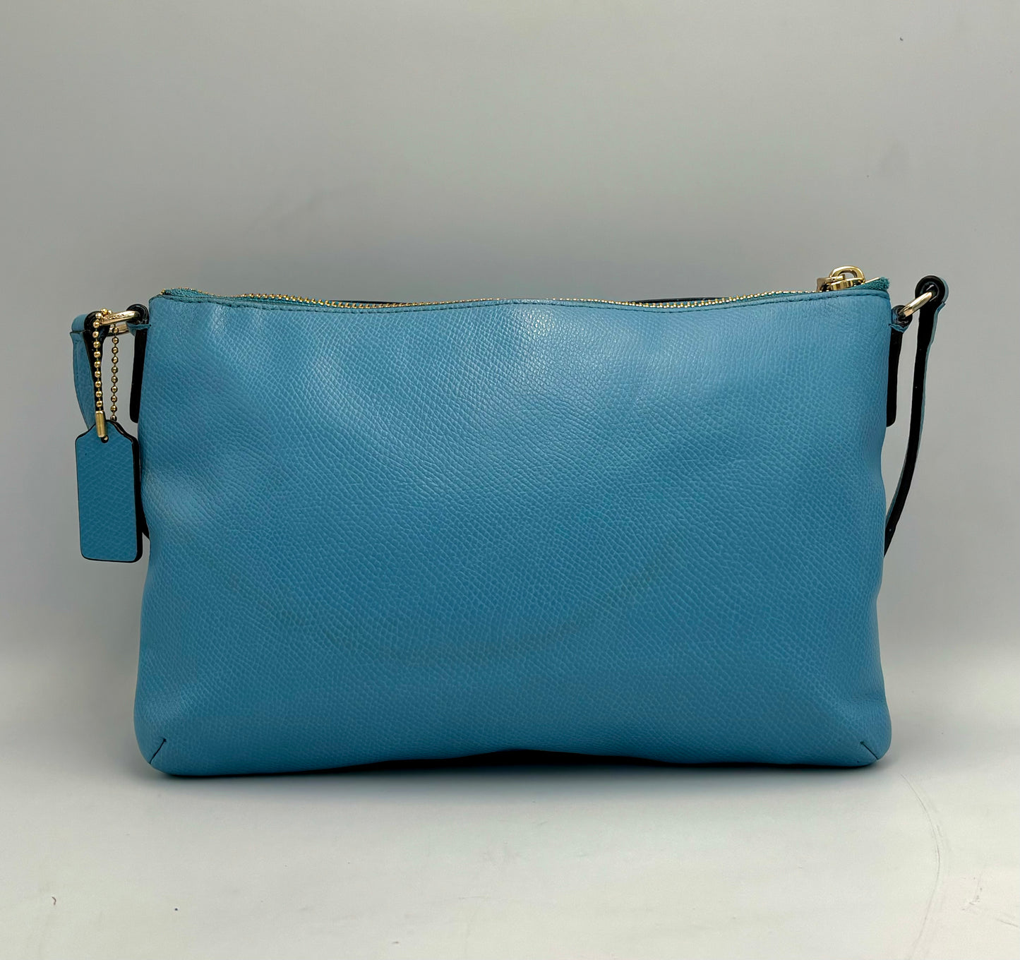 Coach Blue Leather Crossbody Bag | East West Pop Small Shoulder Purse | Minimalist Everyday Bag | F52881 | Gift for Her