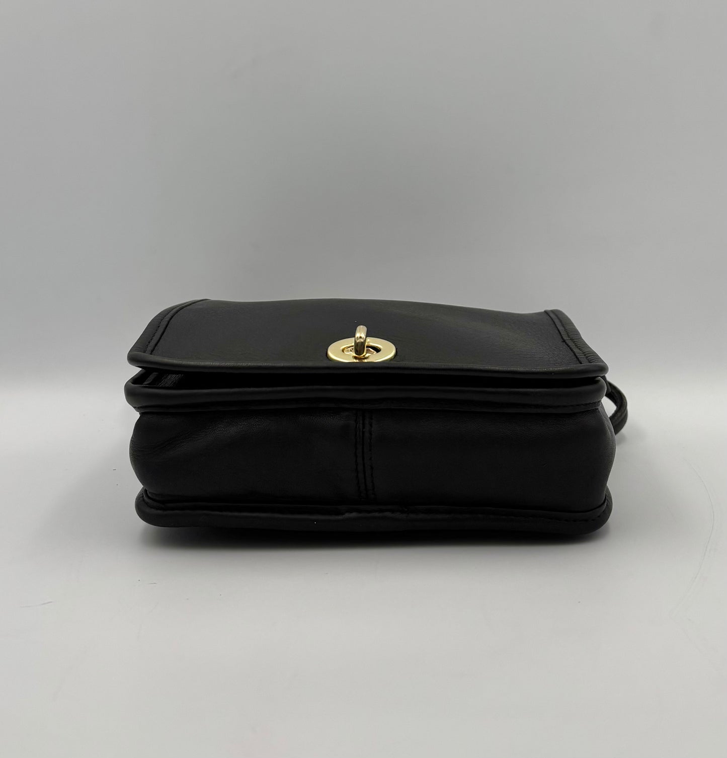 Coach 9620 Black Leather Compact Pouch | Vintage 90s Crossbody Bag | Made in USA | Minimalist Purse