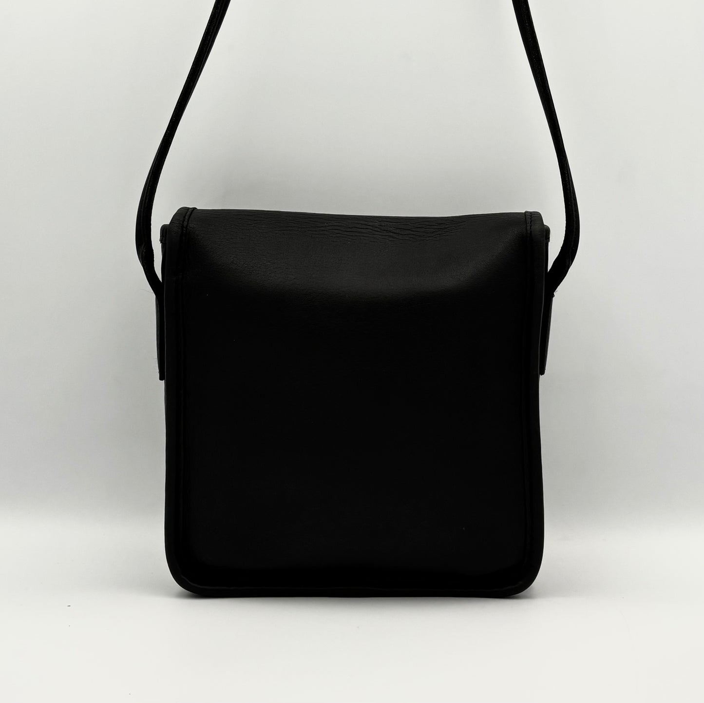 Coach 9620 Black Leather Compact Pouch | Vintage 90s Crossbody Bag | Made in USA | Minimalist Purse