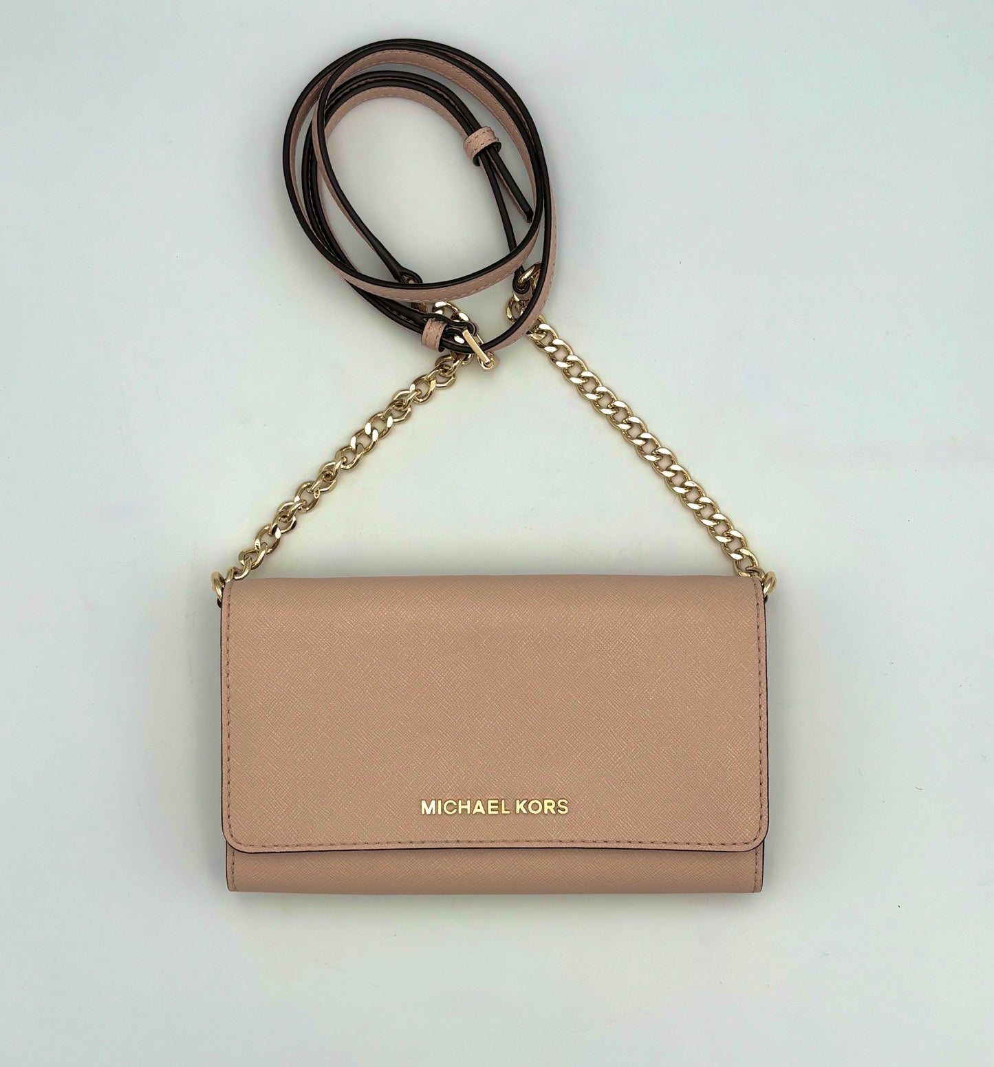 Michael Kors Pink Crossbody Bag | Saffiano Leather Purse | Small Designer Clutch | Everyday Bag | Gift for Her