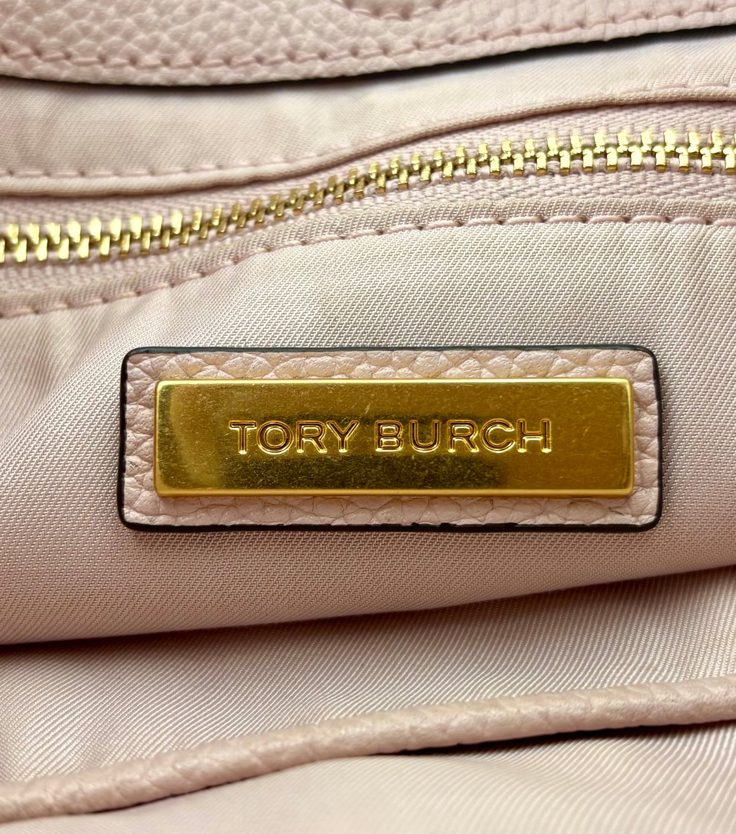 Tory Burch Everly Swingpack | Blush Pink Pebbled Leather | Gold Chain | Authentic Crossbody Bag