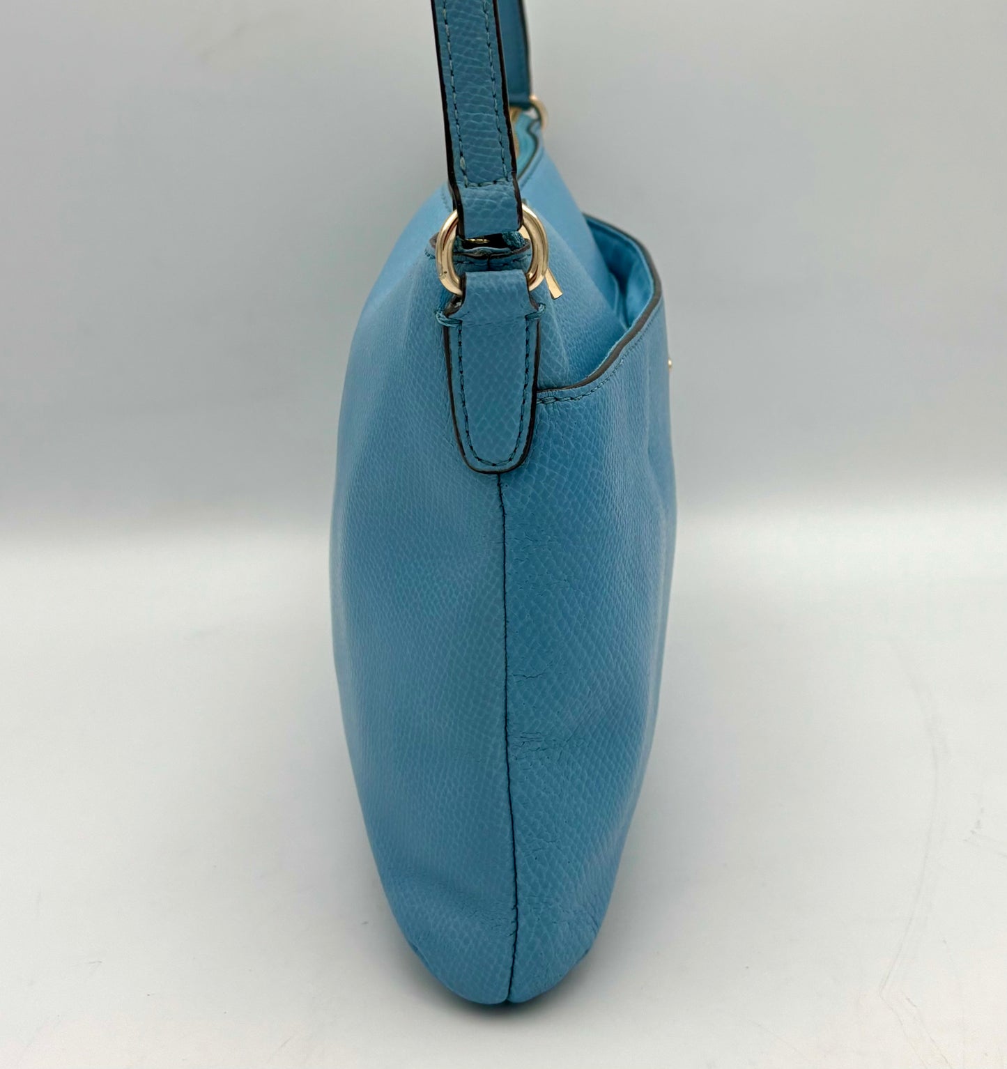 Coach Blue Leather Crossbody Bag | East West Pop Small Shoulder Purse | Minimalist Everyday Bag | F52881 | Gift for Her