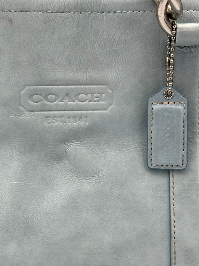 Coach Y2K Gallery Tote | Blue Leather Shoulder Bag | Vintage East West Purse