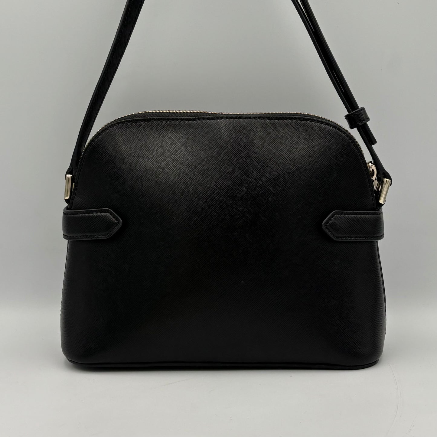 Kate Spade Staci Black Domed Crossbody Bag | Saffiano Leather Camera Purse | Minimalist Shoulder Bag | Everyday Gift for Her