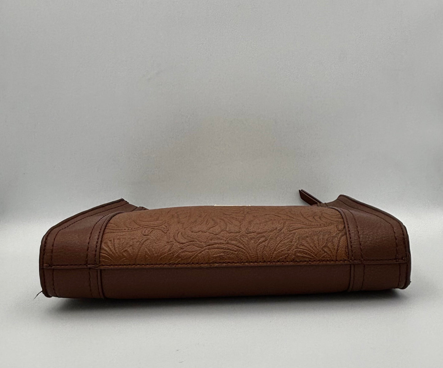 Frye & Co. Crossbody Bag | Embossed Floral Faux Leather | Brown Western Purse | Boho Saddle Style | Festival Bag