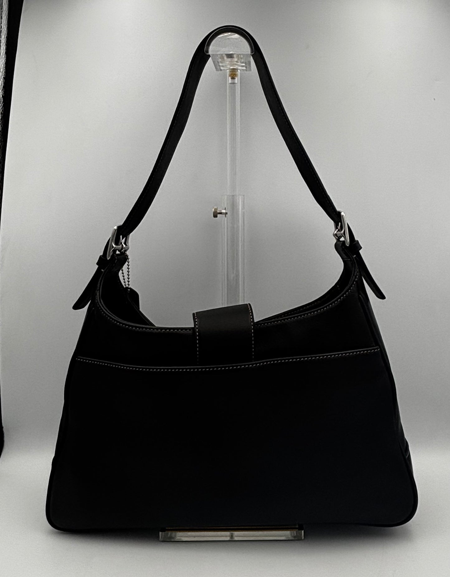 Vintage Coach Hampton Hobo Bag | 7783 Black Leather Shoulder Purse| Classic Y2K Minimalist Bag