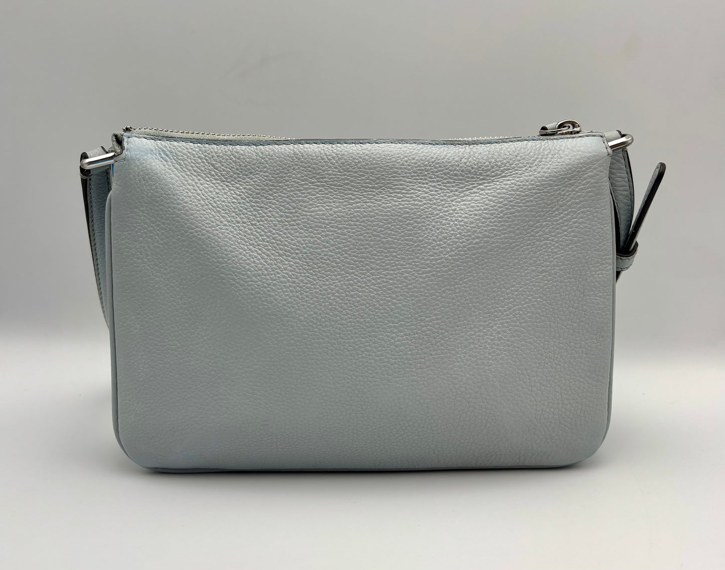 Kate Spade Leather Crossbody | Blue Leila Triple Gusset | Designer Purse | Women's Pebbled Leather Bag