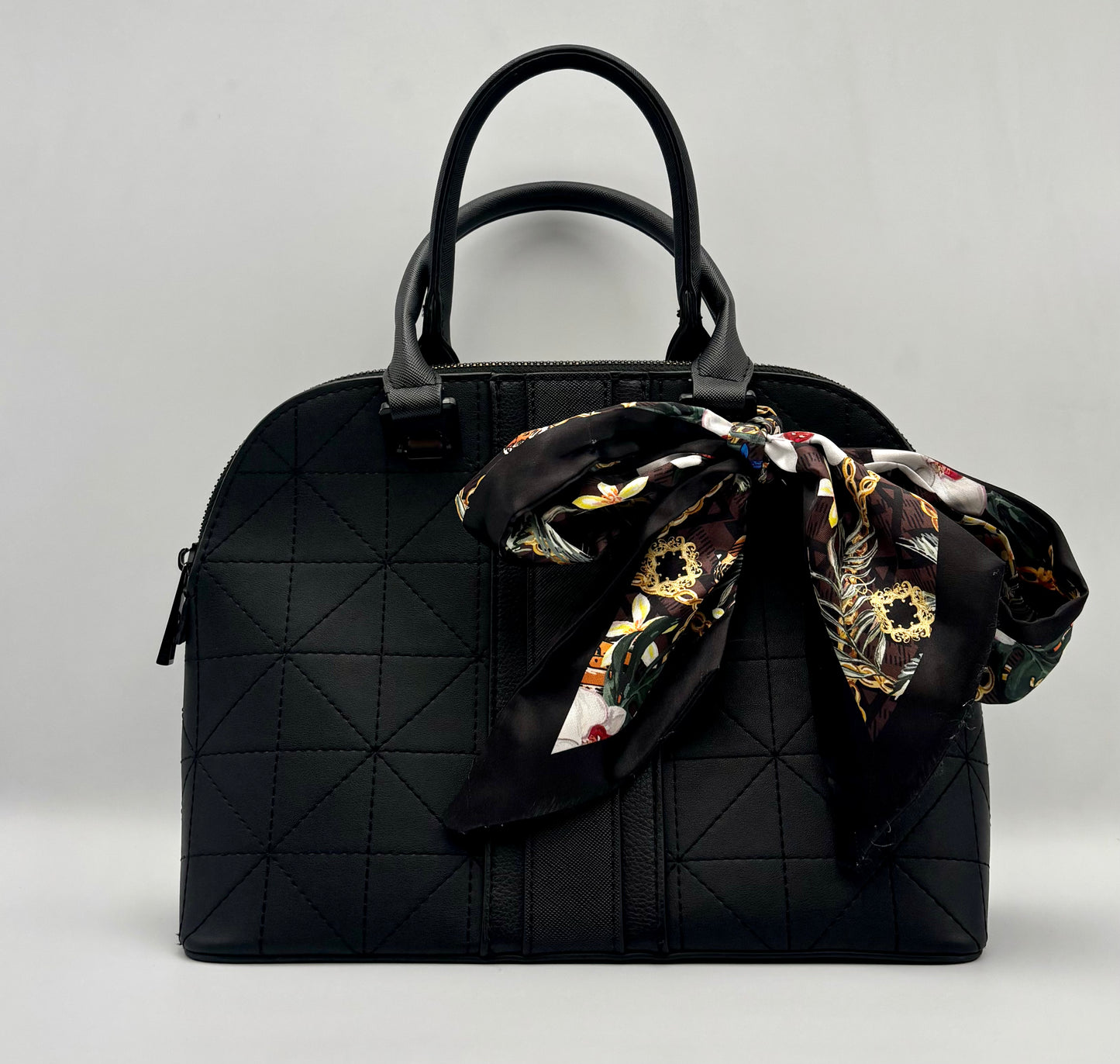 Aldo Small Black Bag | Top Handle Purse | Faux Leather with Multicolored Bow | Going Out Bag | Date Night Essential