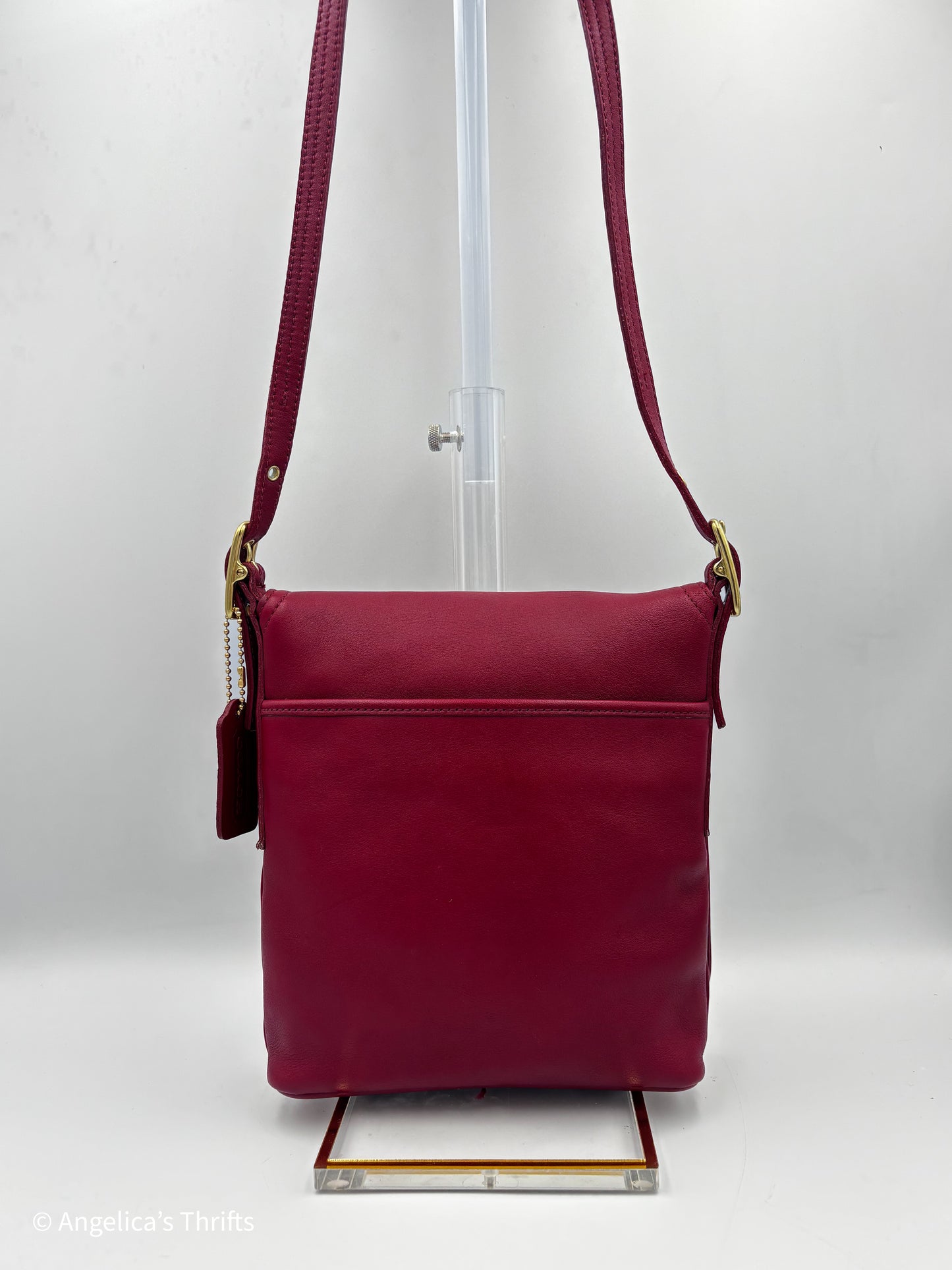 Vintage Coach Legacy 9821 Slim Flap Crossbody | 1990s Red Leather Shoulder Bag