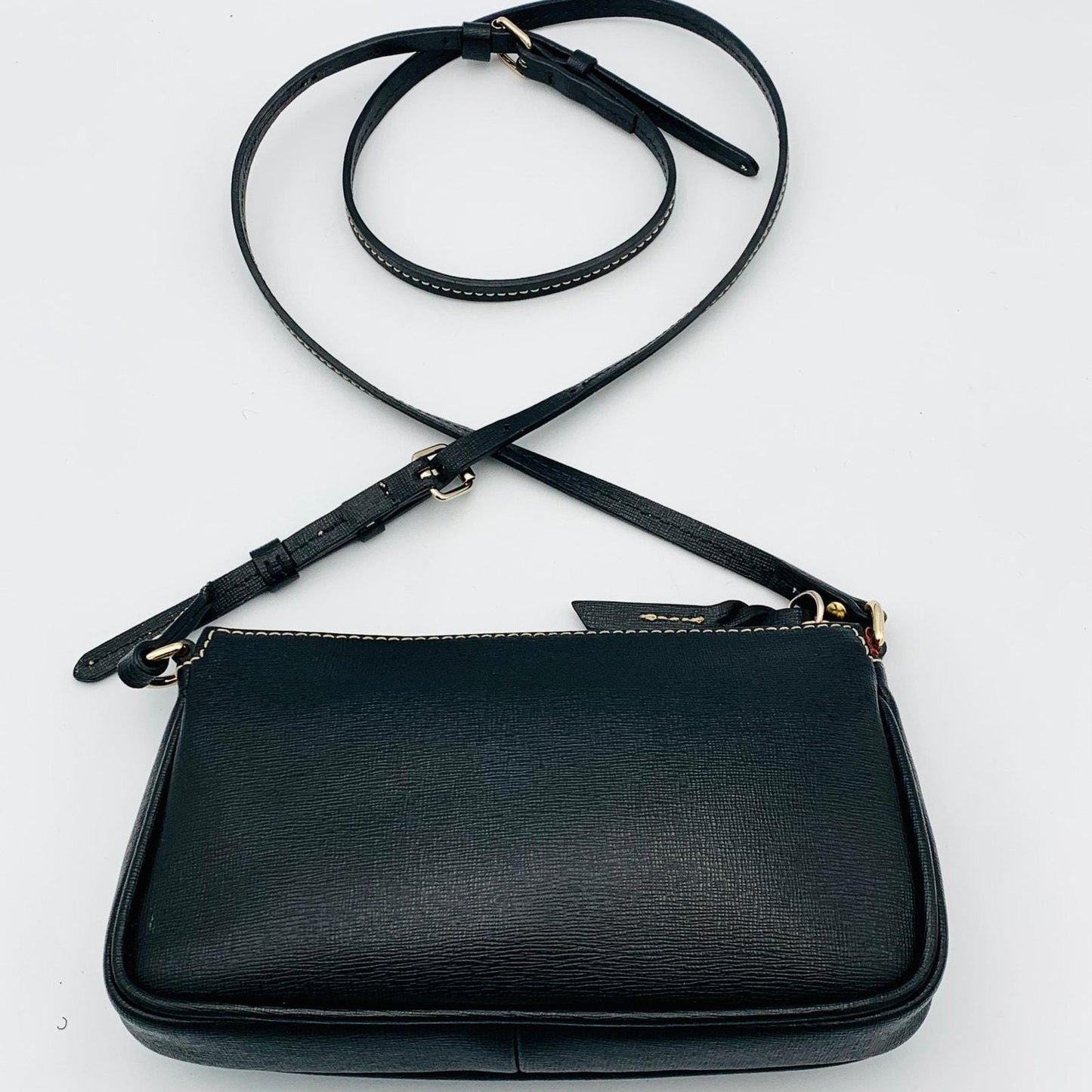 Certified Authentic Dooney & Bourke Black Saffiano Leather Small Crossbody Bag - Angelica’s Thrifts