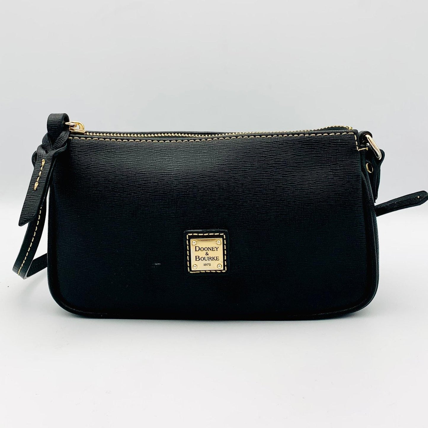 Certified Authentic Dooney & Bourke Black Saffiano Leather Small Crossbody Bag - Angelica’s Thrifts