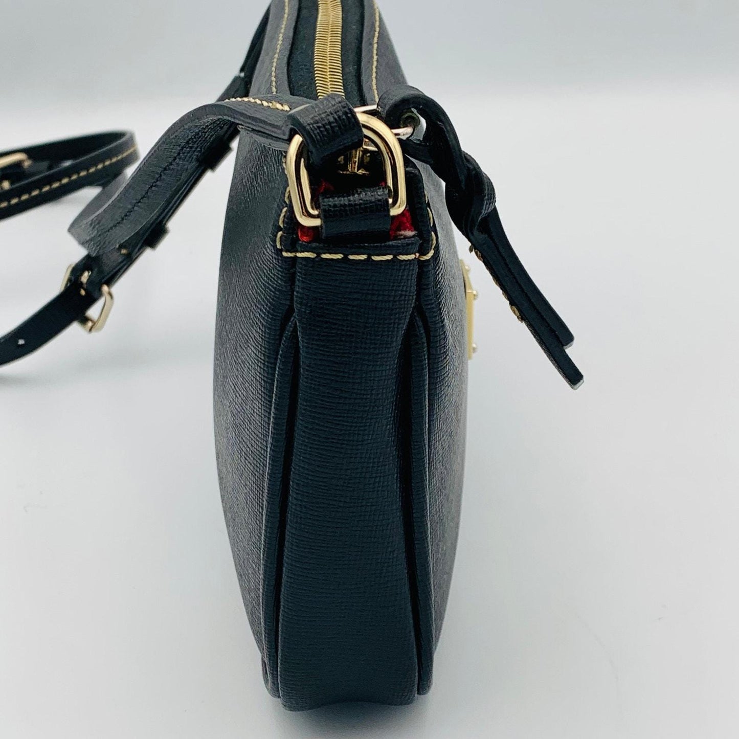 Certified Authentic Dooney & Bourke Black Saffiano Leather Small Crossbody Bag - Angelica’s Thrifts