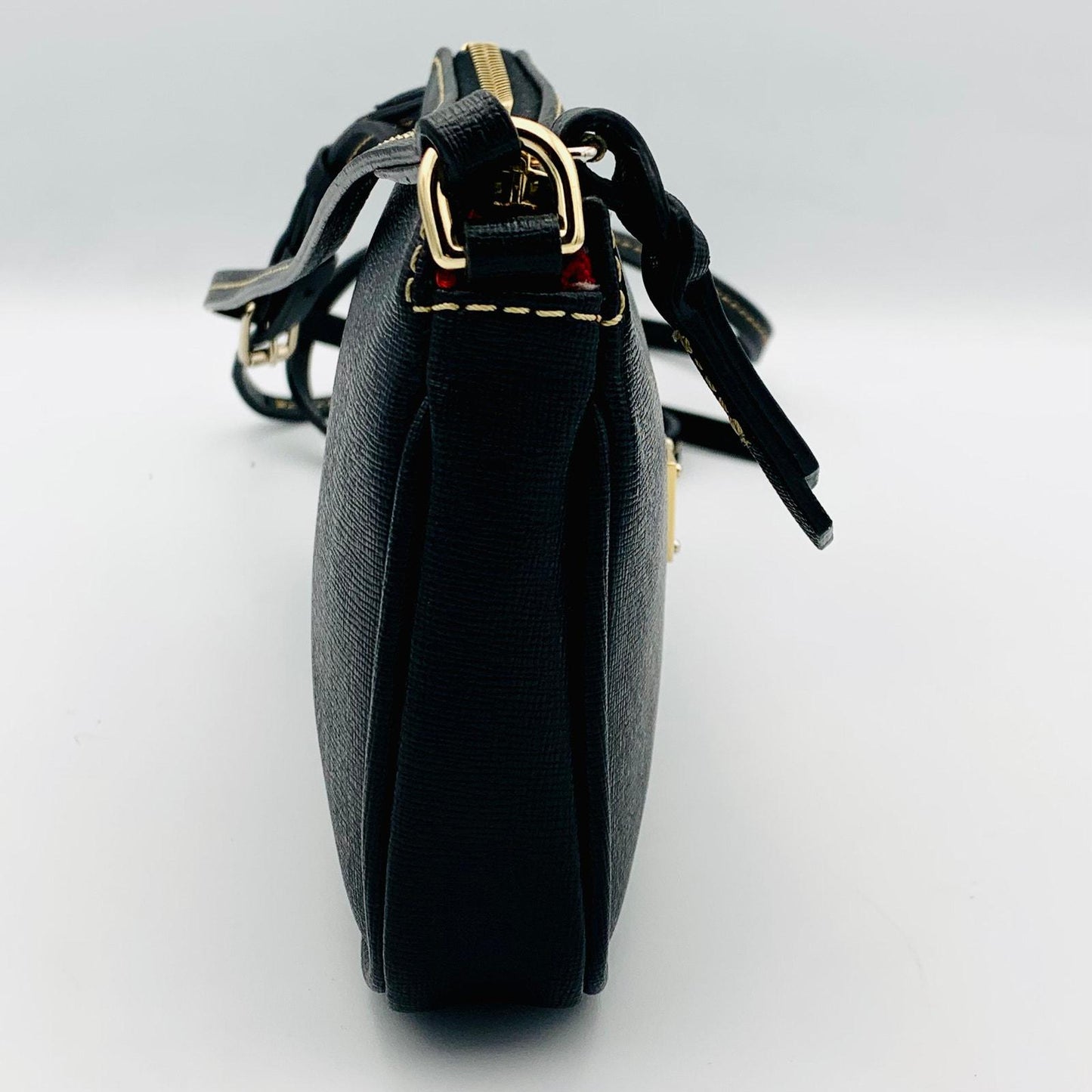 Certified Authentic Dooney & Bourke Black Saffiano Leather Small Crossbody Bag - Angelica’s Thrifts