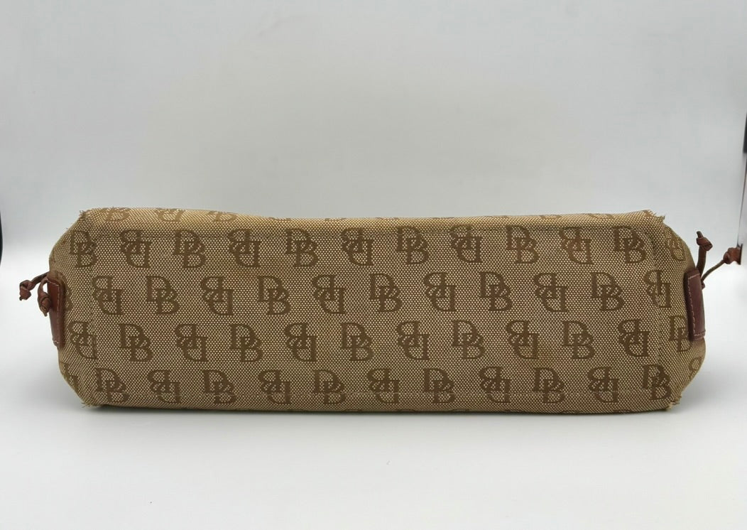 Dooney & Bourke Vintage Signature Canvas Leather Tote Shoulder Bag Brown - Angelica’s Thrifts