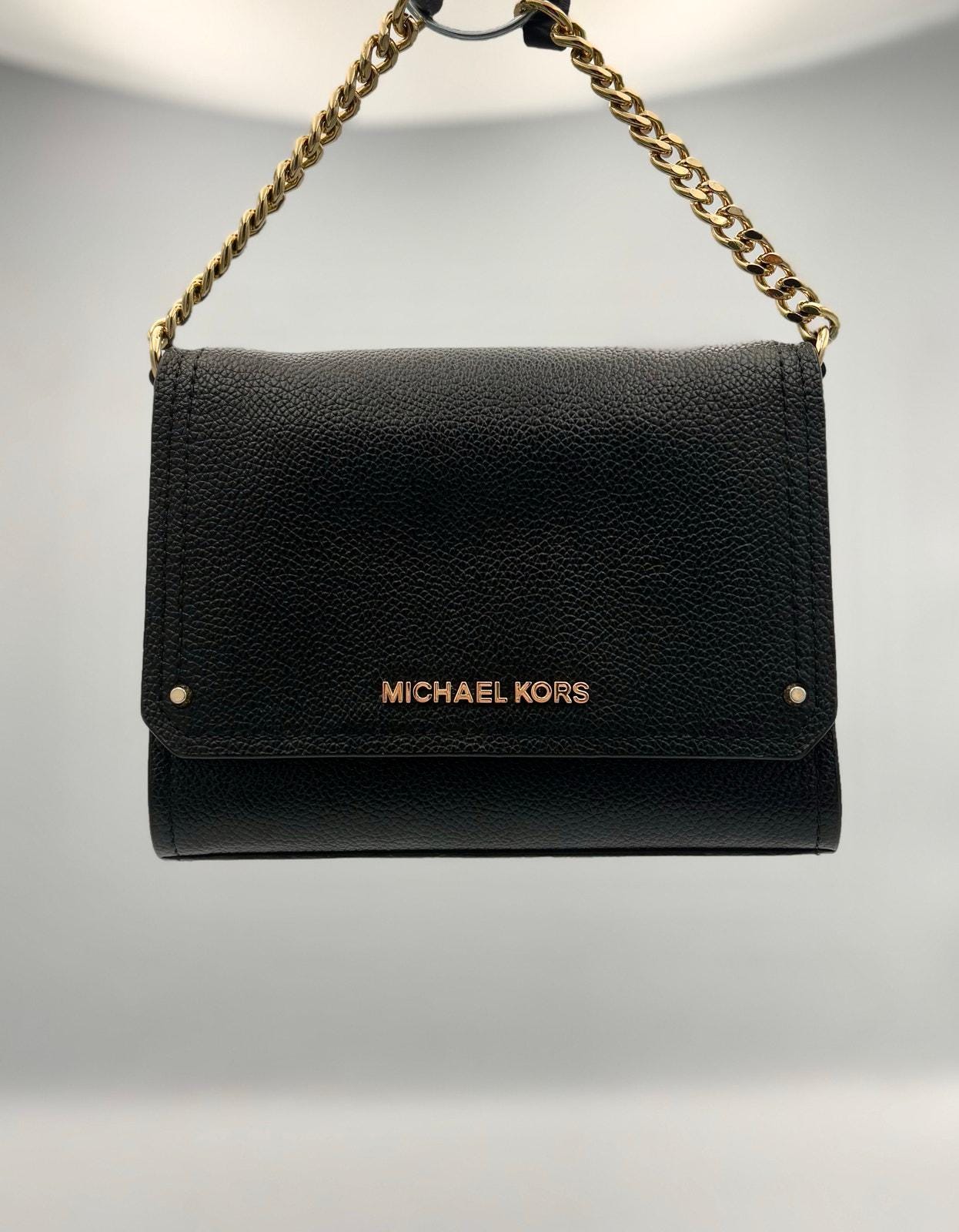 Michael Kors Hays Black Pebbled Leather Small Crossbody - Angelica’s Thrifts