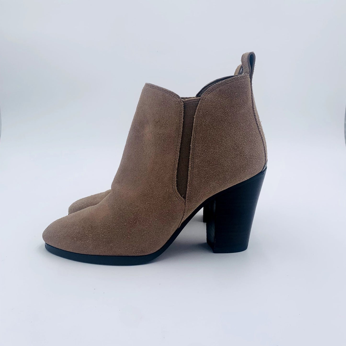 Michael Kors Women's Tan Suede Heeled Booties Size 7 - Angelica’s Thrifts