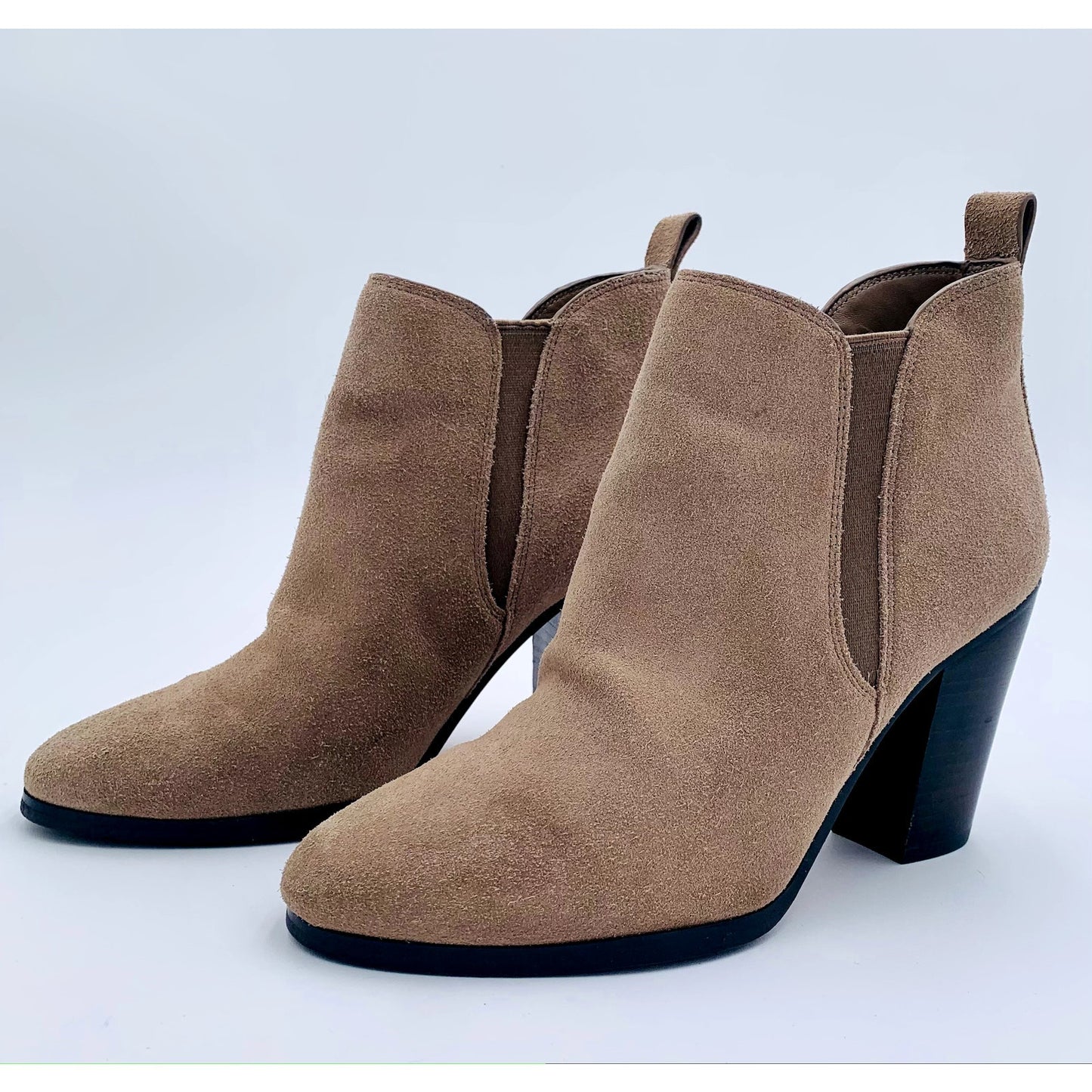 Michael Kors Women's Tan Suede Heeled Booties Size 7 - Angelica’s Thrifts