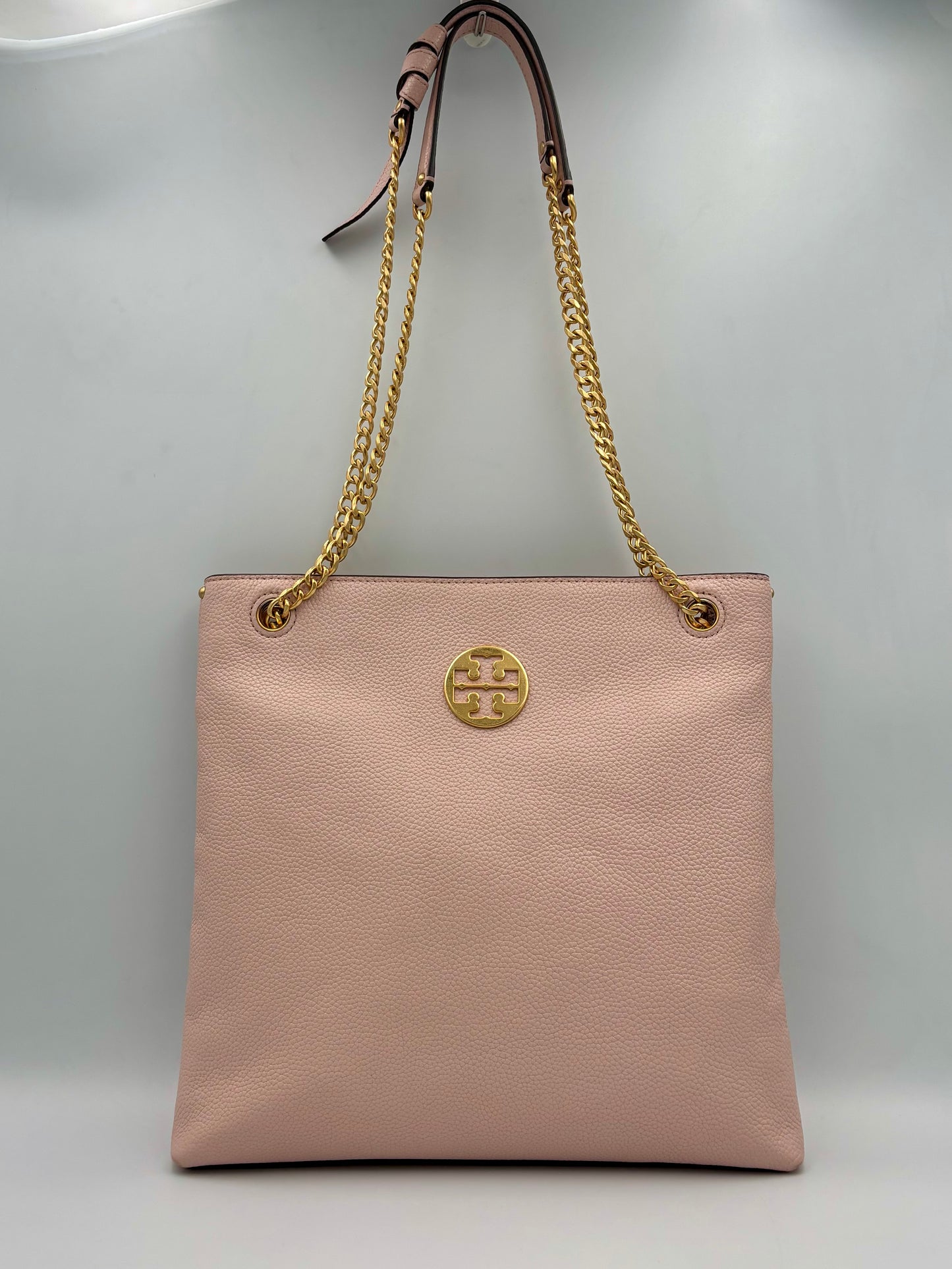 Tory Burch Everly Swingpack | Blush Pink Pebbled Leather | Gold Chain | Authentic Crossbody Bag