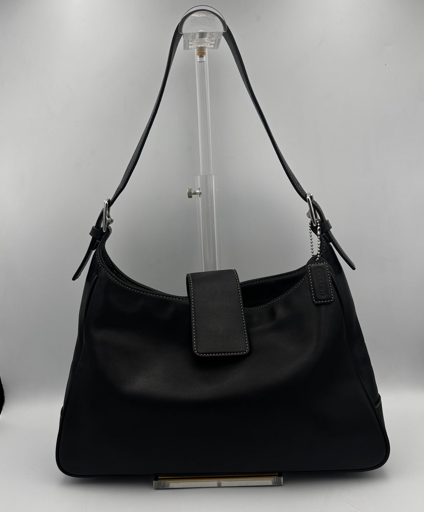 Vintage Coach Hampton Hobo Bag | 7783 Black Leather Shoulder Purse| Classic Y2K Minimalist Bag