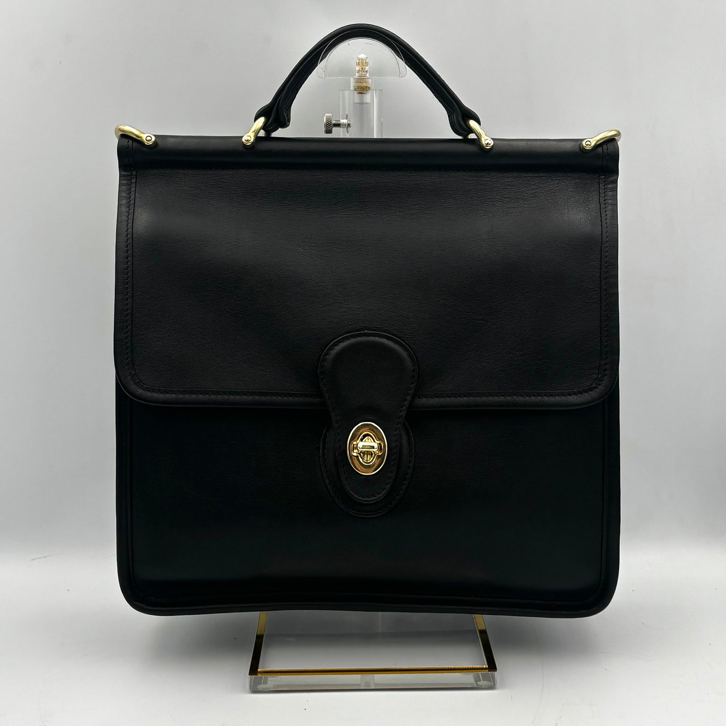 Vintage Coach Willis Bag | Style 9927 | Black Leather Top Handle Satchel | Rare 1990s Legacy Crossbody Purse