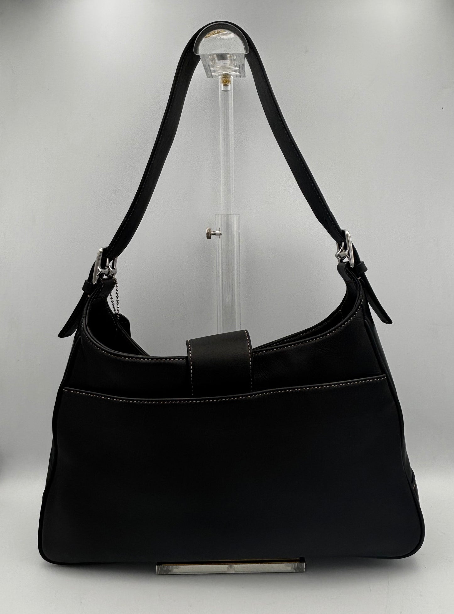 Vintage Coach Hampton Hobo Bag | 7783 Black Leather Shoulder Purse| Classic Y2K Minimalist Bag