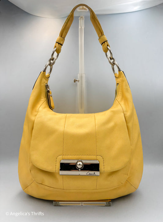 Coach Kristin Leather Hobo Bag | Y2K Yellow Slouch Shoulder Purse
