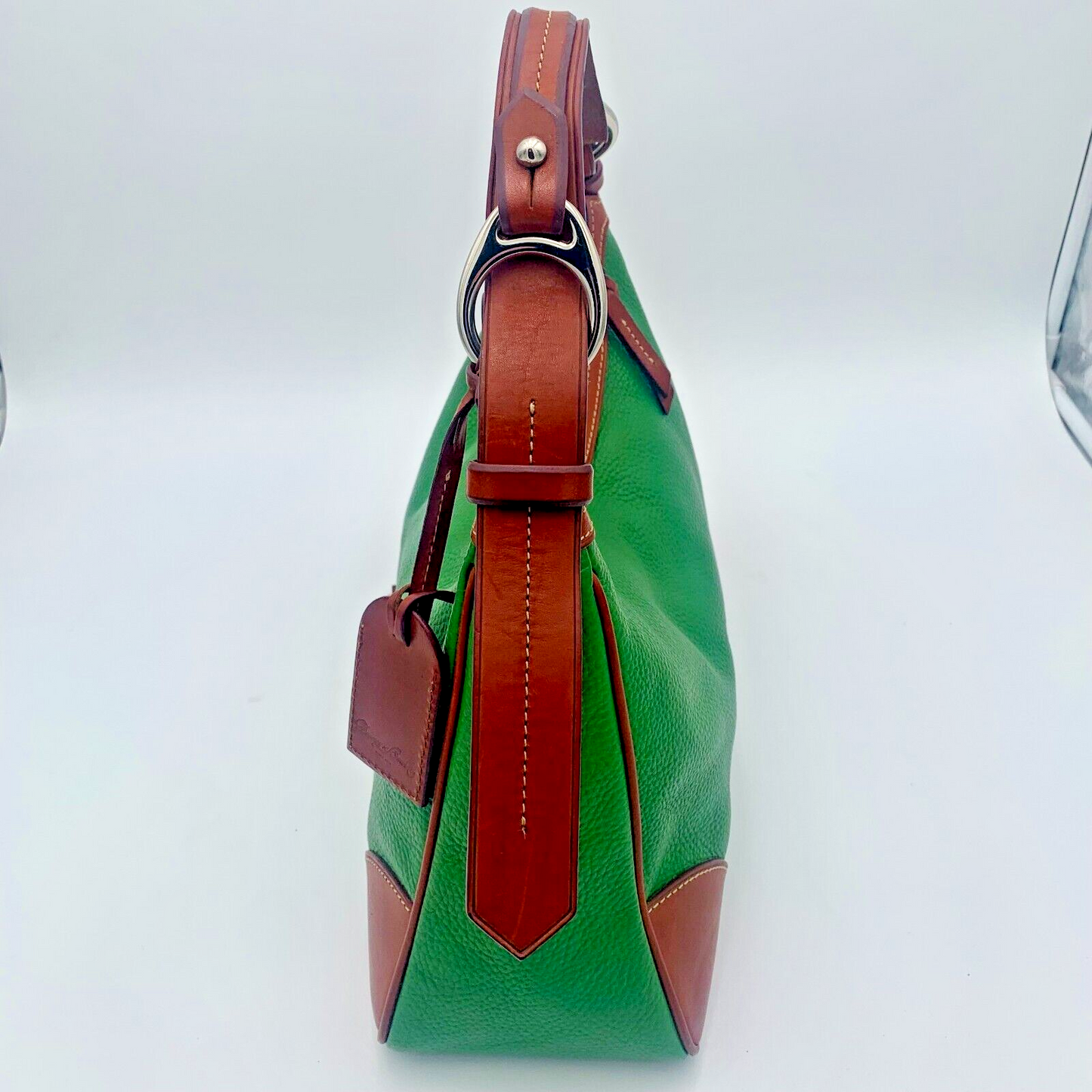 Authentic Dooney & Bourke Vintage Green Leather Harrison Hobo 1975 Anniversary Shoulder Bag