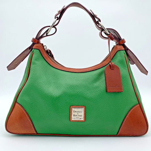 Authentic Dooney & Bourke Vintage Green Leather Harrison Hobo 1975 Anniversary Shoulder Bag