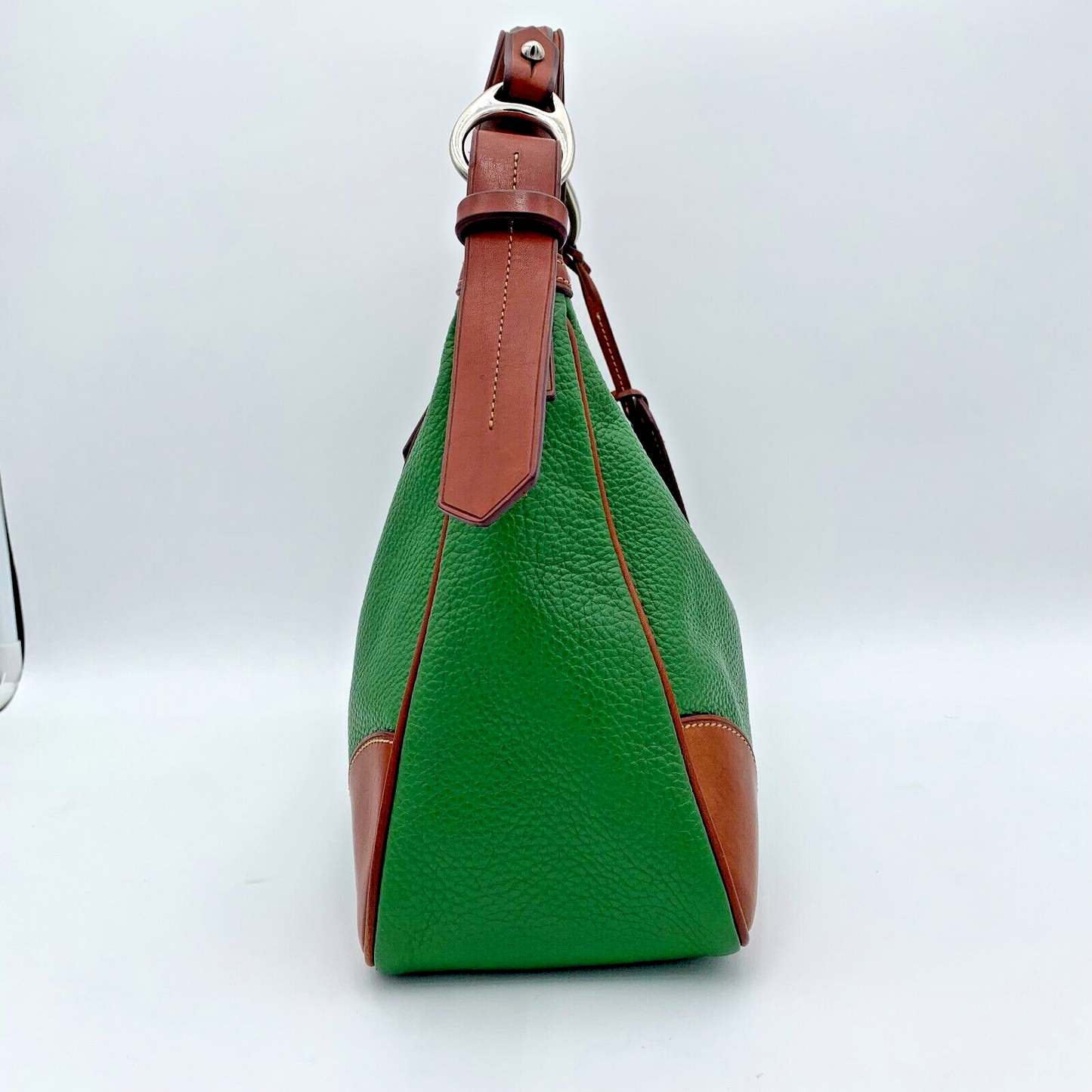 Authentic Dooney & Bourke Vintage Green Leather Harrison Hobo 1975 Anniversary Shoulder Bag