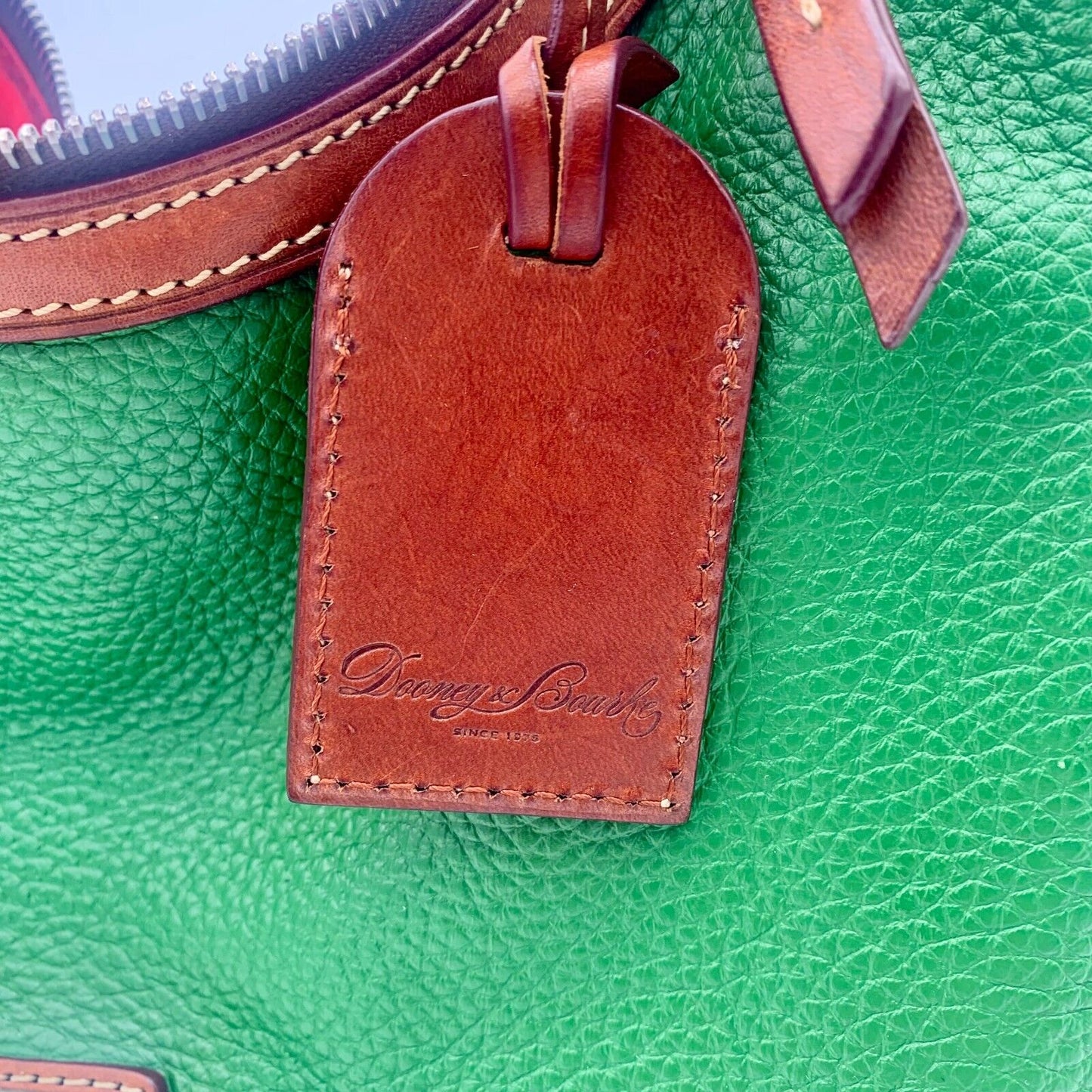 Authentic Dooney & Bourke Vintage Green Leather Harrison Hobo 1975 Anniversary Shoulder Bag