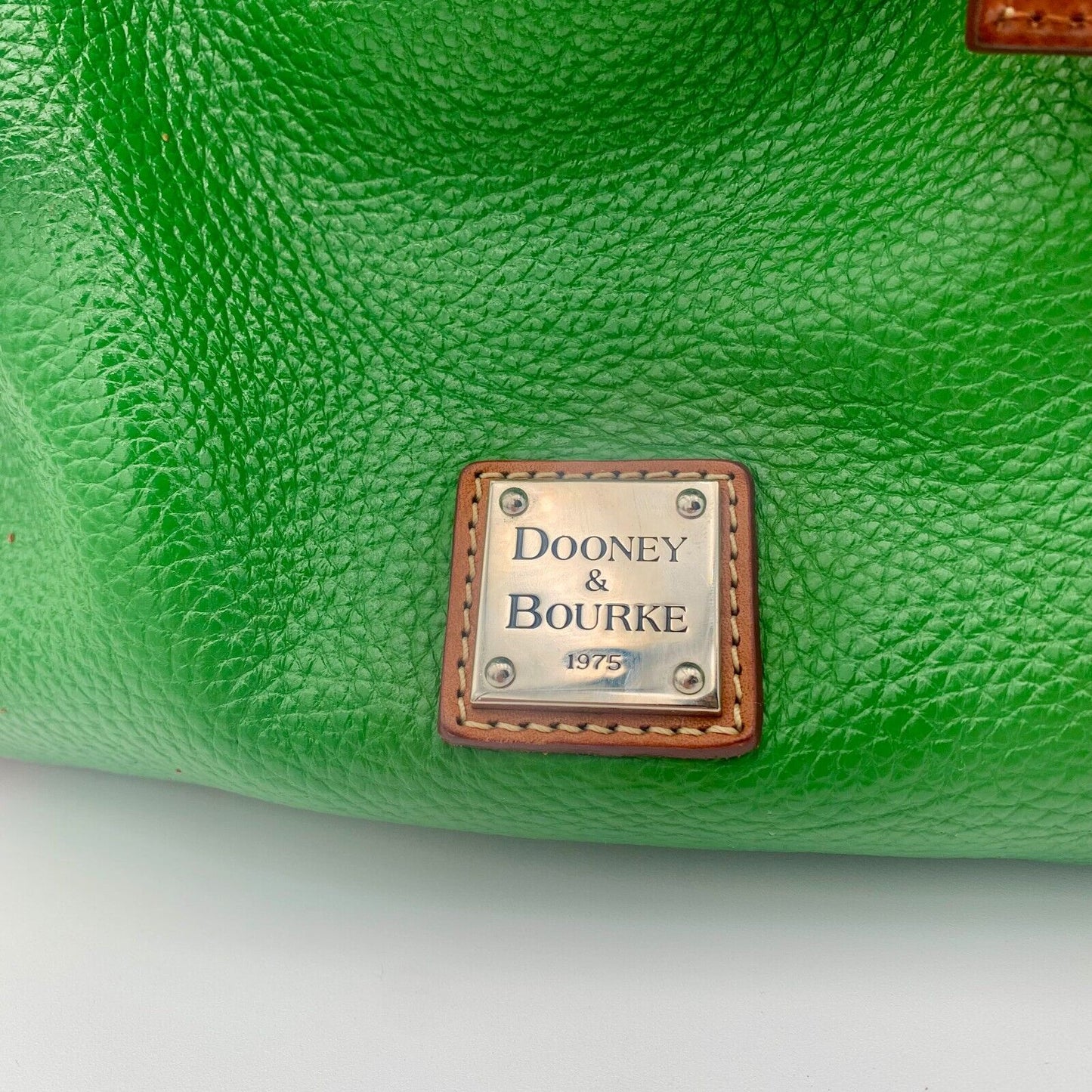 Authentic Dooney & Bourke Vintage Green Leather Harrison Hobo 1975 Anniversary Shoulder Bag