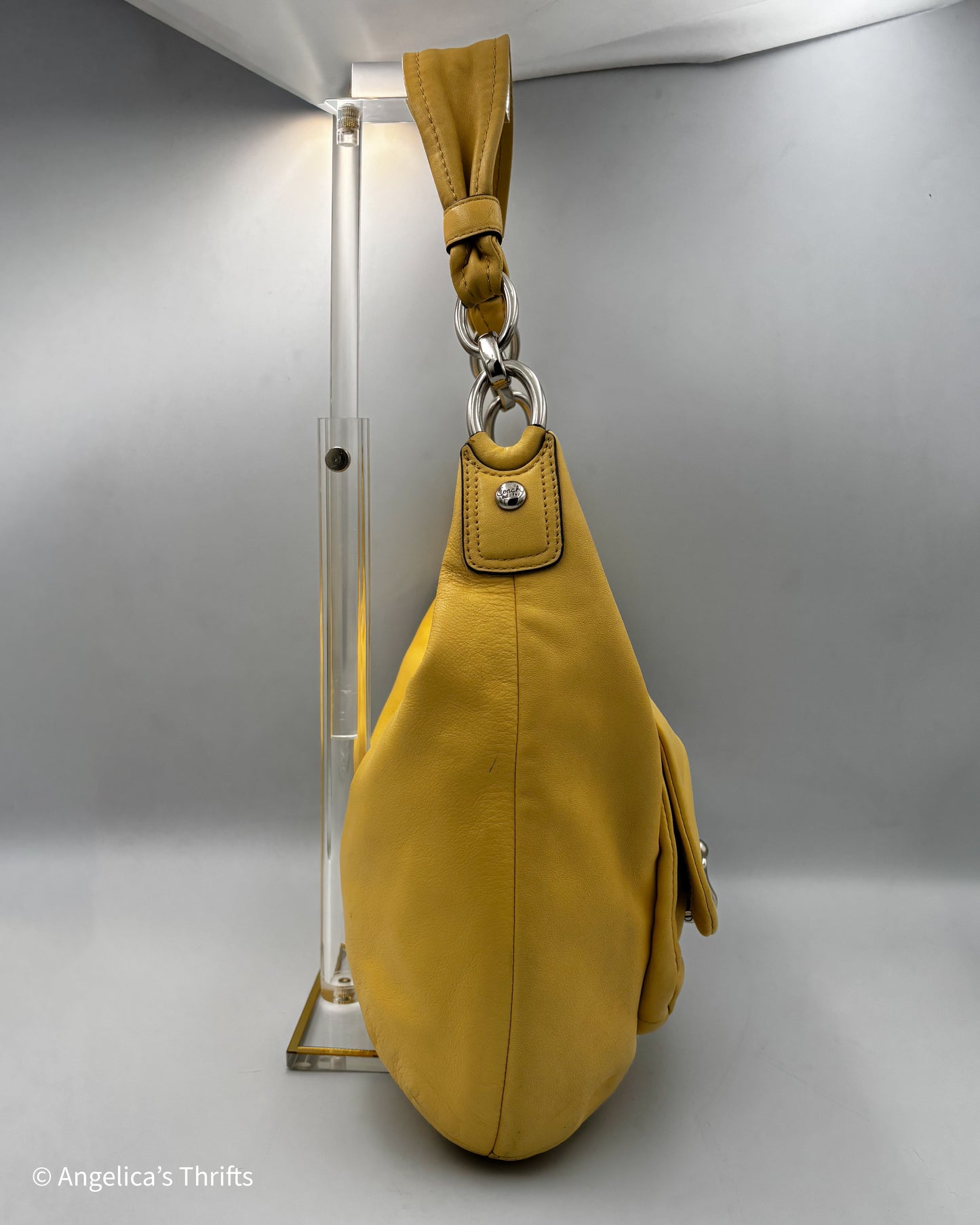 Coach Kristin Leather Hobo Bag | Y2K Yellow Slouch Shoulder Purse