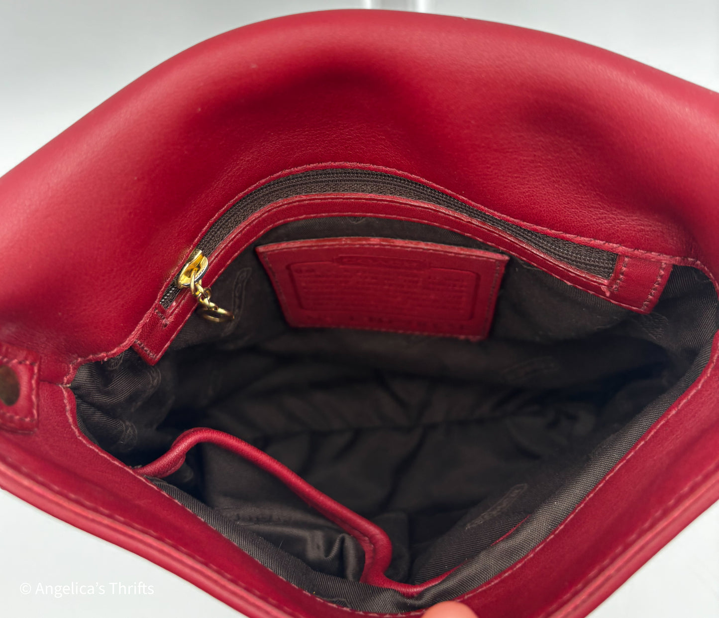 Vintage Coach Legacy 9821 Slim Flap Crossbody | 1990s Red Leather Shoulder Bag