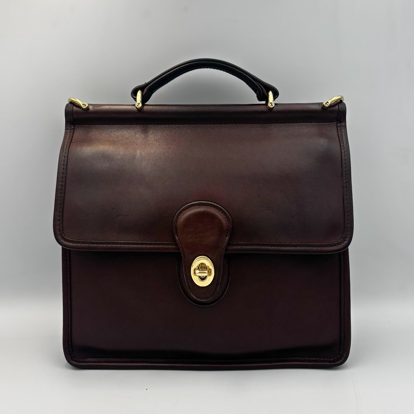 Vintage Coach Willis Bag | Style 9927 | Brown Leather Top Handle Satchel | Rare 1990s Legacy Crossbody Purse