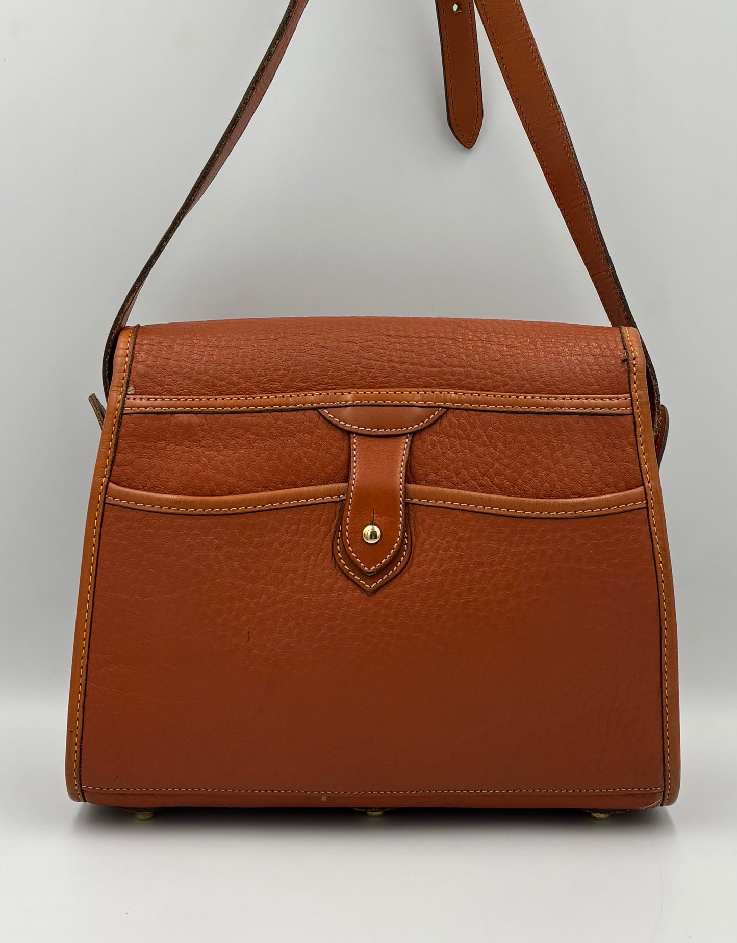 Vintage Dooney & Bourke Essex Crossbody Bag | All Weather Leather Saddle Purse | 90s Pebbled Leather Shoulder Bag