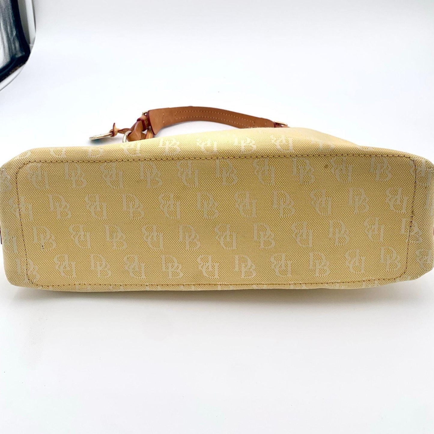 Certified Authentic Dooney & Bourke Yellow Cotton Monogram Shoulder Bag