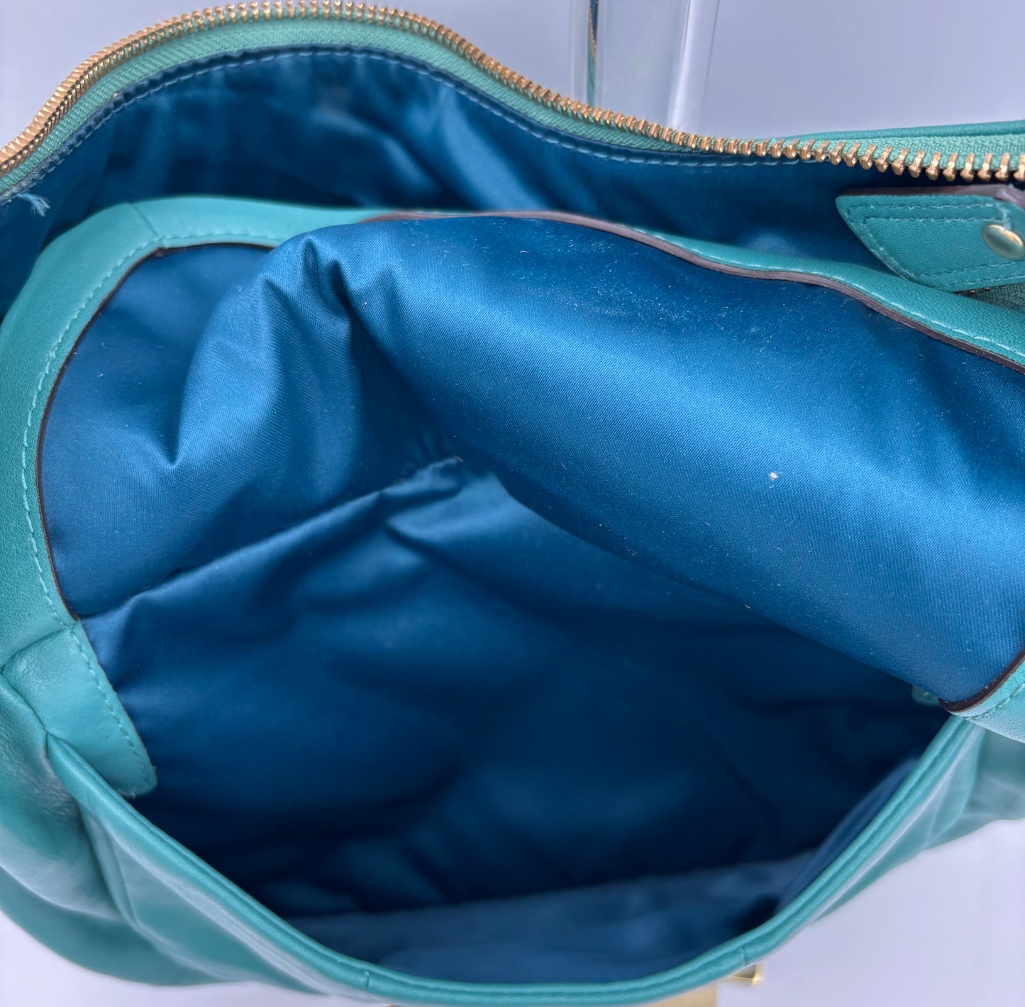 Coach Kristin Leather Hobo Bag | Style No. 16808 | Green Shoulder Purse | Brass Pushlock Closure