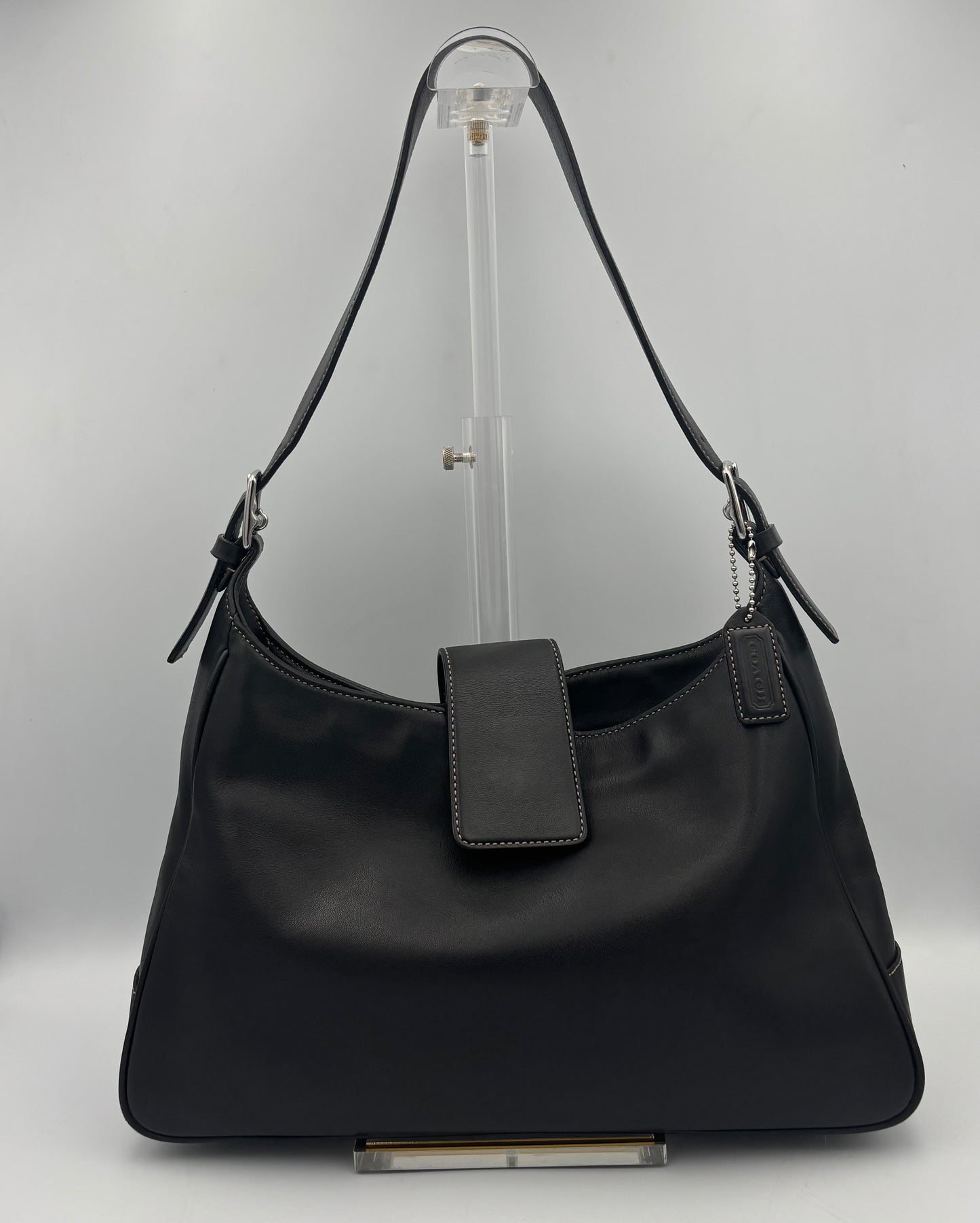 Vintage Coach Hampton Hobo Bag | 7783 Black Leather Shoulder Purse| Classic Y2K Minimalist Bag