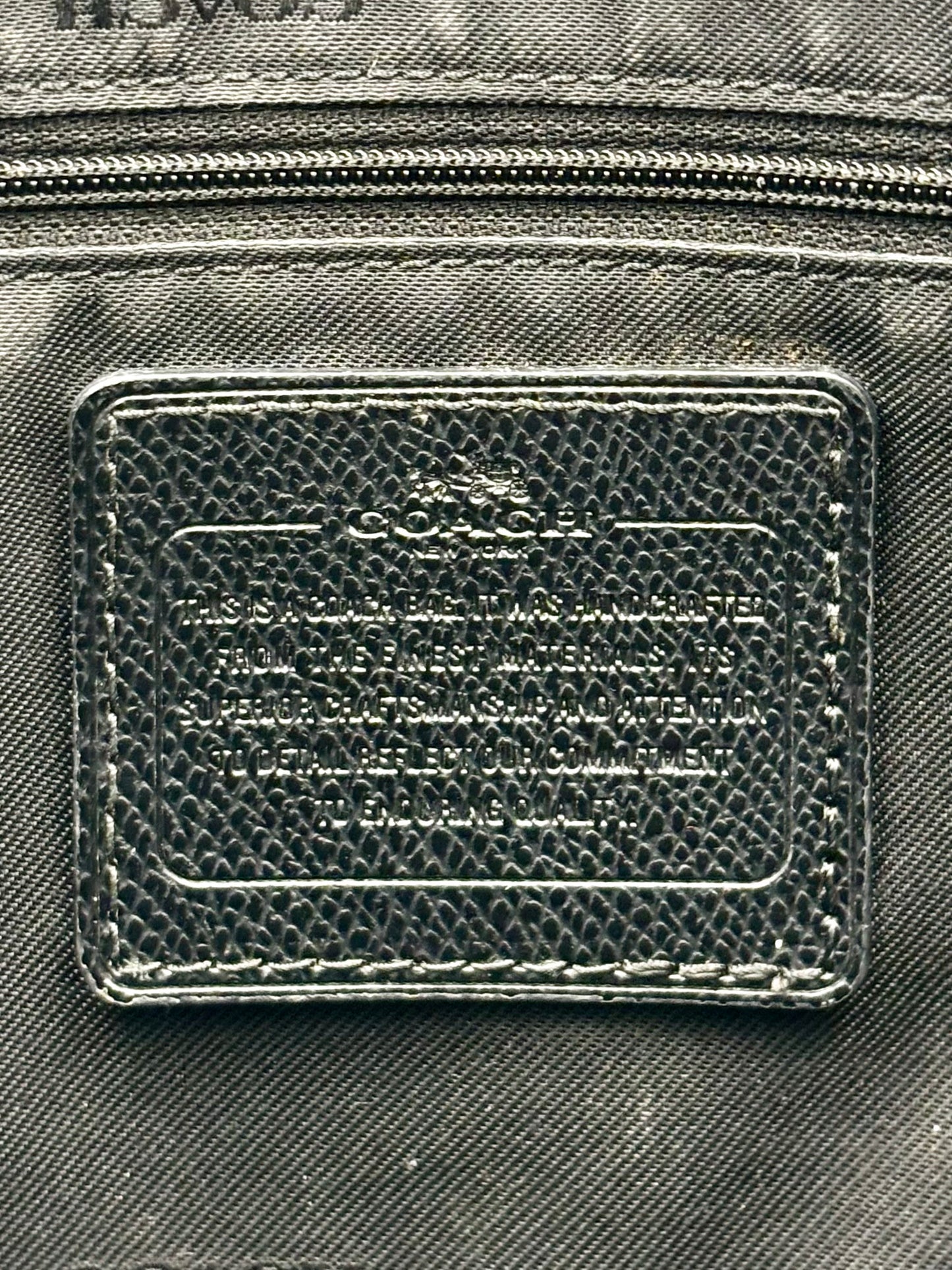 Coach black pebbled leather large tote bag