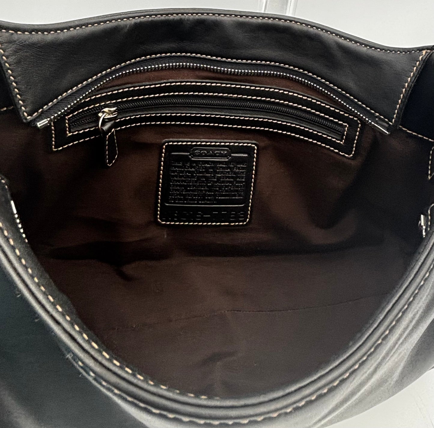 Vintage Coach Hampton Hobo Bag | 7783 Black Leather Shoulder Purse| Classic Y2K Minimalist Bag